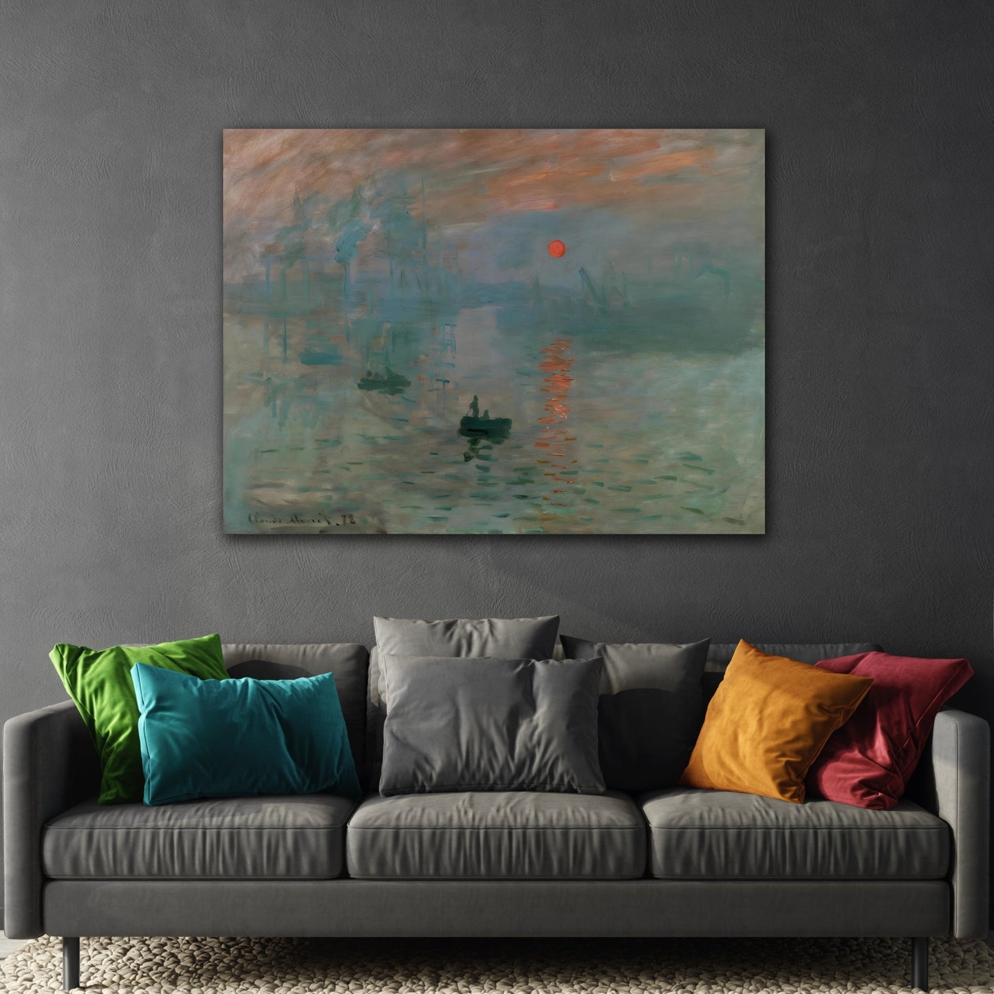 Abstract Sunrise Monet Canvas Print - Famous Contemporary Wall Art - YesArtYes