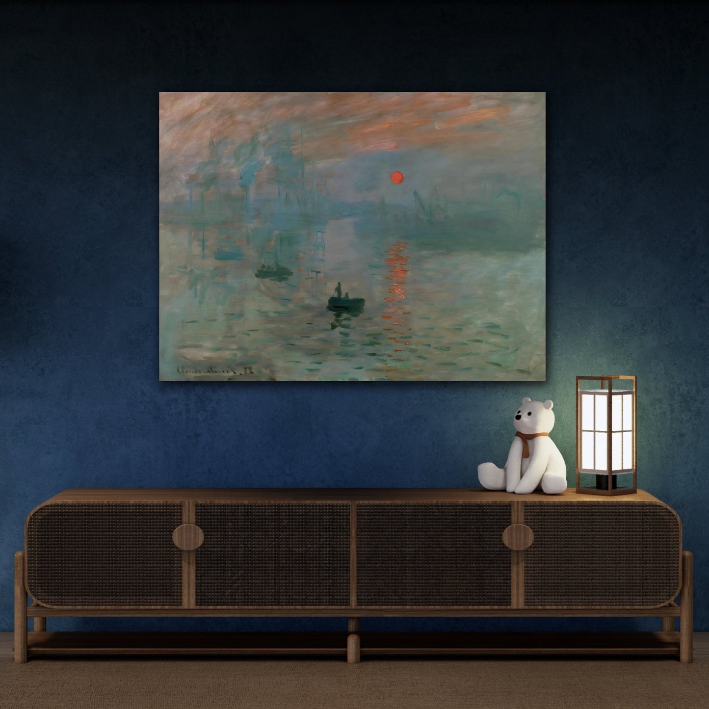 Abstract Sunrise Monet Canvas Print - Famous Contemporary Wall Art - YesArtYes