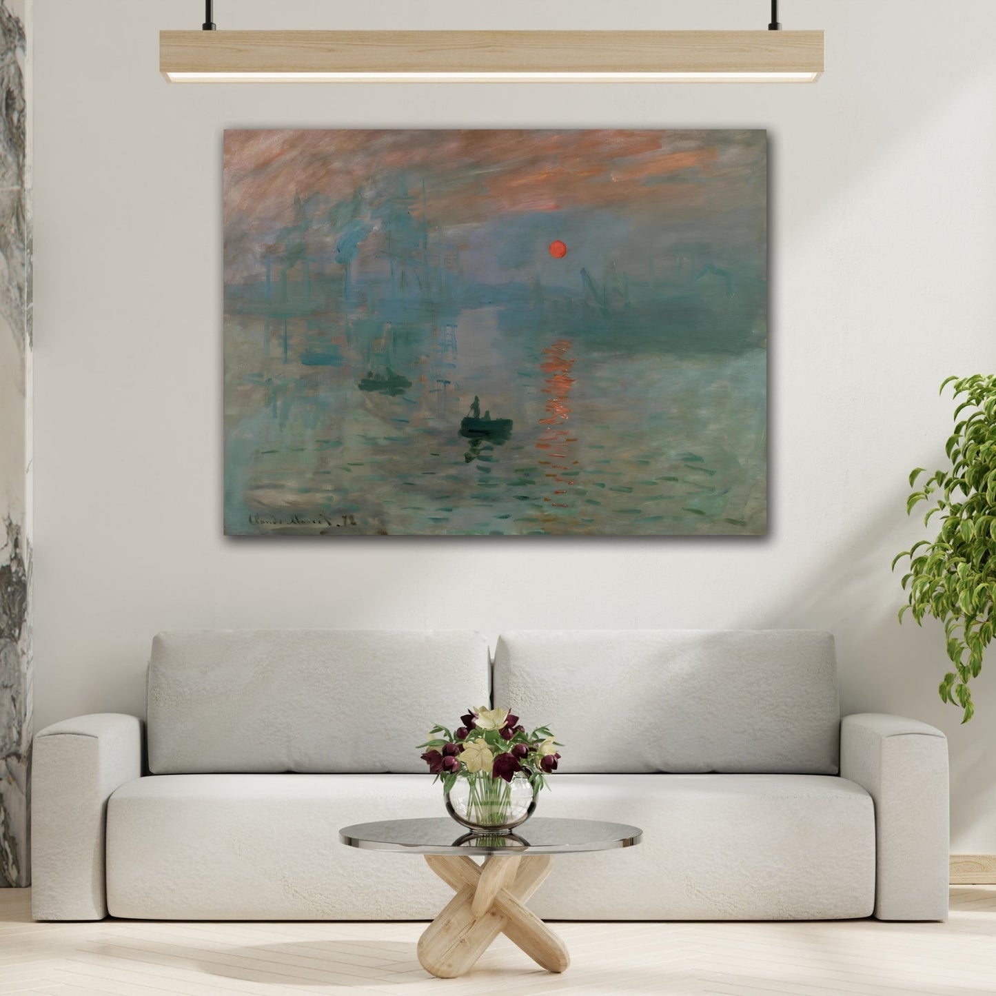 Abstract Sunrise Monet Canvas Print - Famous Contemporary Wall Art - YesArtYes