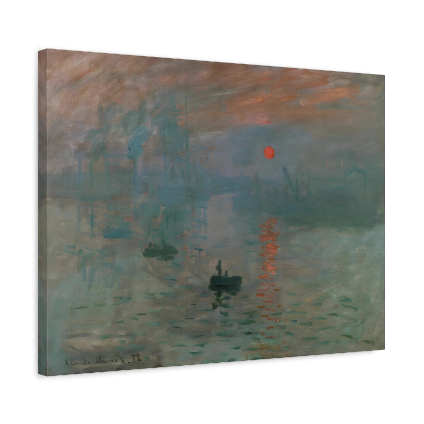 Abstract Sunrise Monet Canvas Print - Famous Contemporary Wall Art - YesArtYes