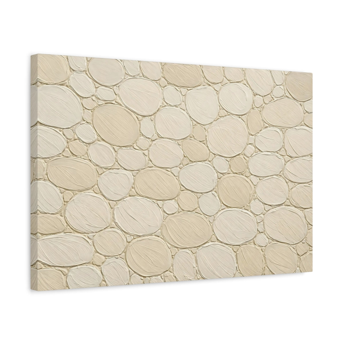 Side Mockup 3. Nature Pebble Texture Neutral Textured shown as stretched canvas wall art
