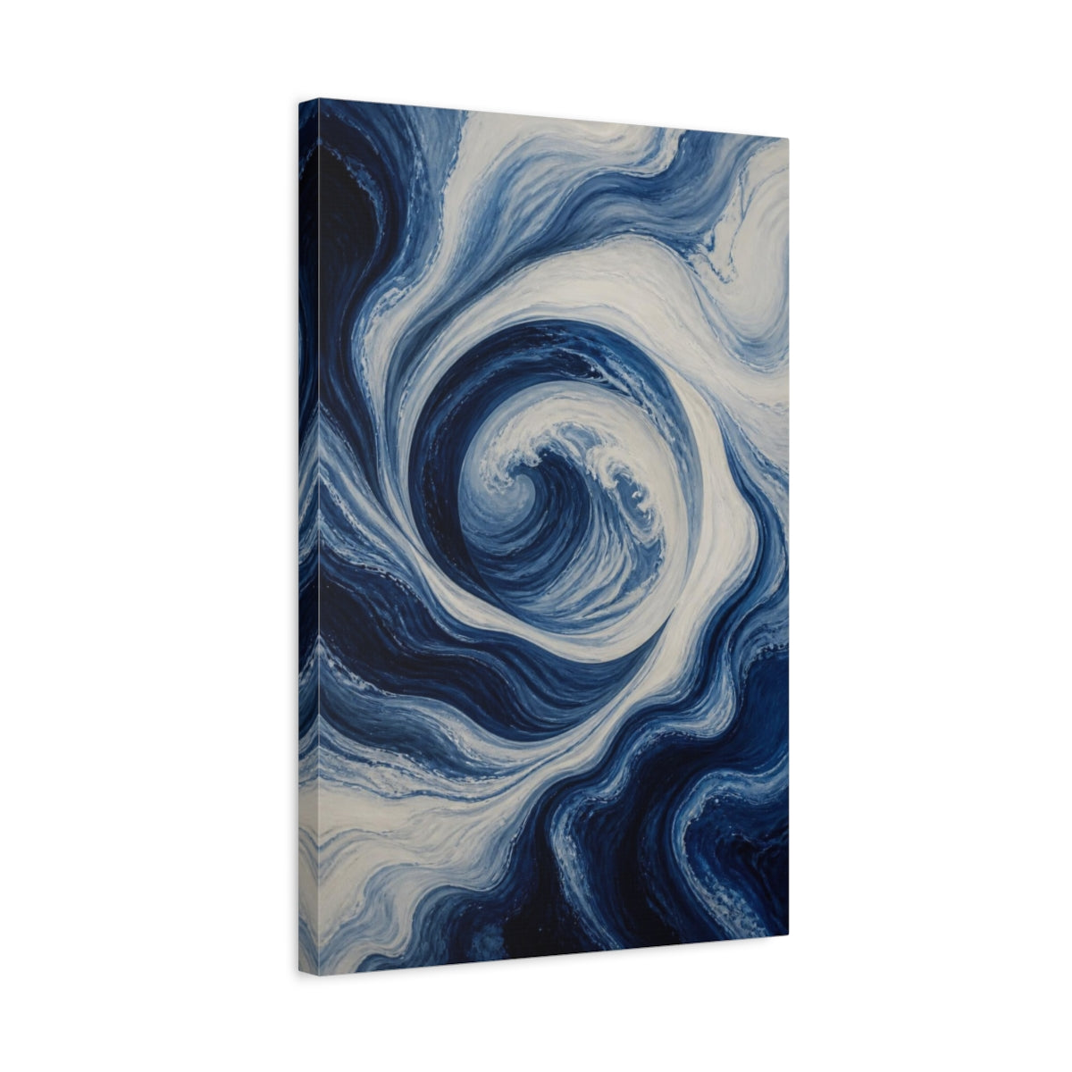 Side Mockup 3. Abstract Wave Swirl shown as canvas print