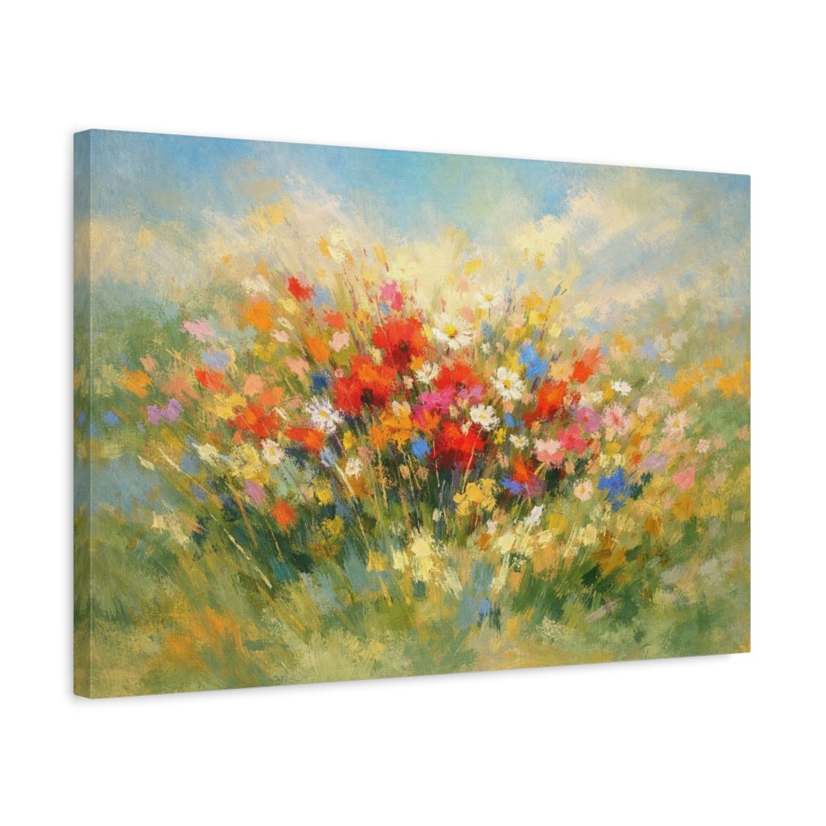 Abstract Wildflowers Meadow Nature - Canvas Wall Art Print - YesArtYes