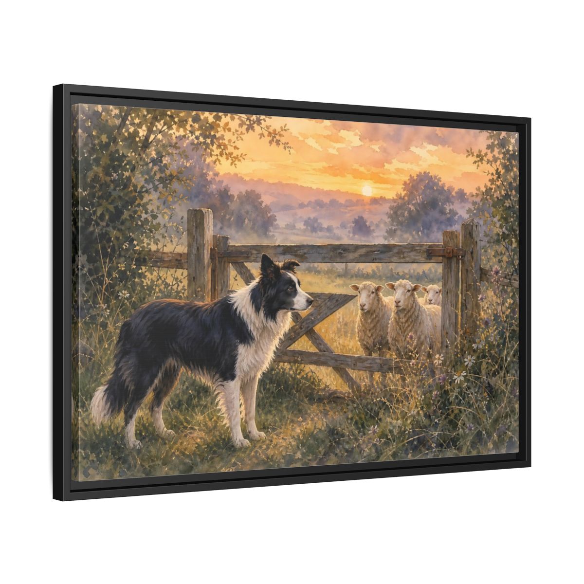 Side Mockup 14. Animals Farm Animals Farm Animals shown as stretched canvas wall art