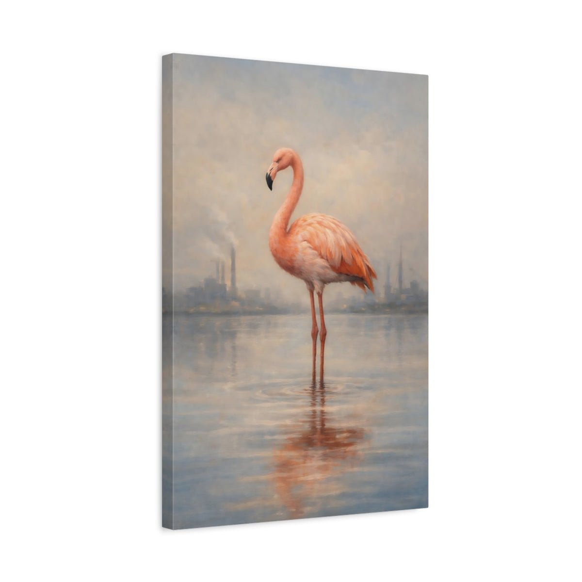 Animals Flamingo Pink And - Canvas Wall Art Print - YesArtYes