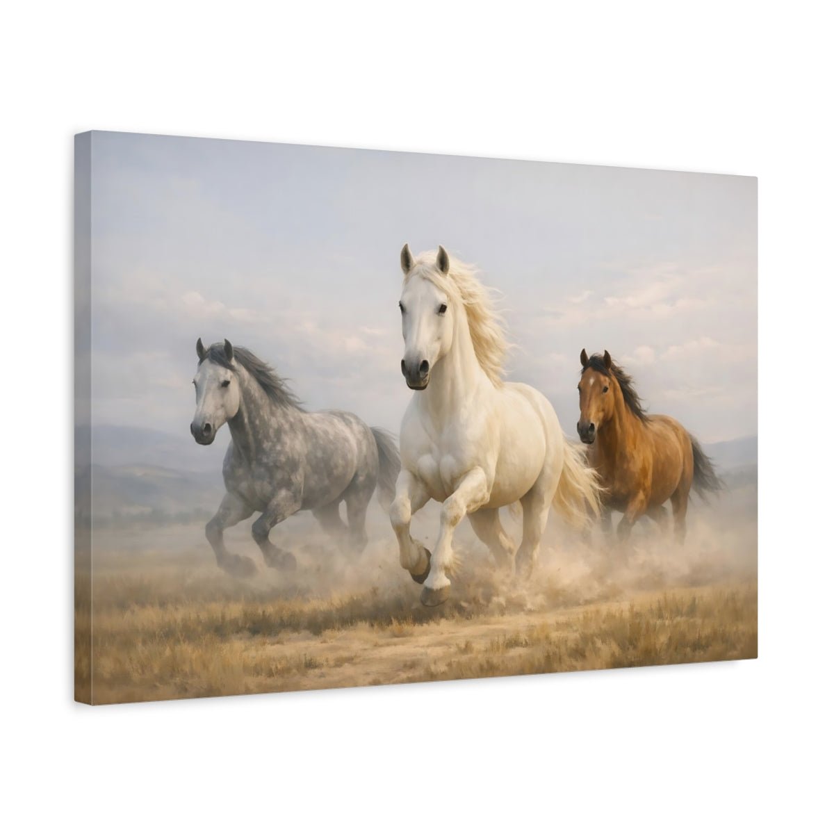 Animals Horses Galloping - Canvas Wall Art Print - YesArtYes