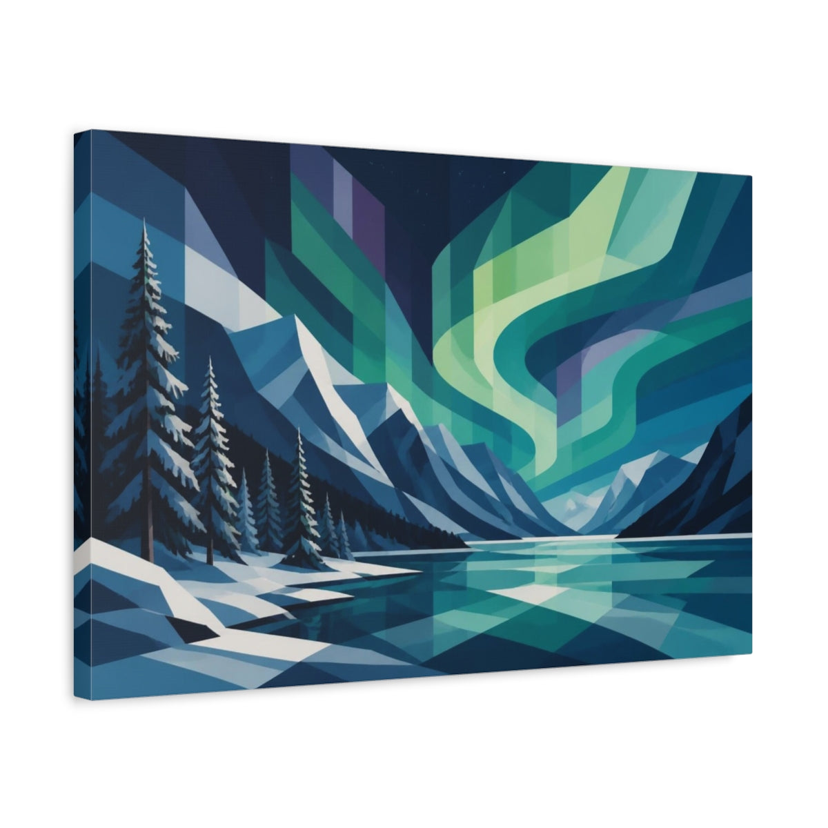 Side Mockup 3. Aurora Nature Vista shown as canvas print