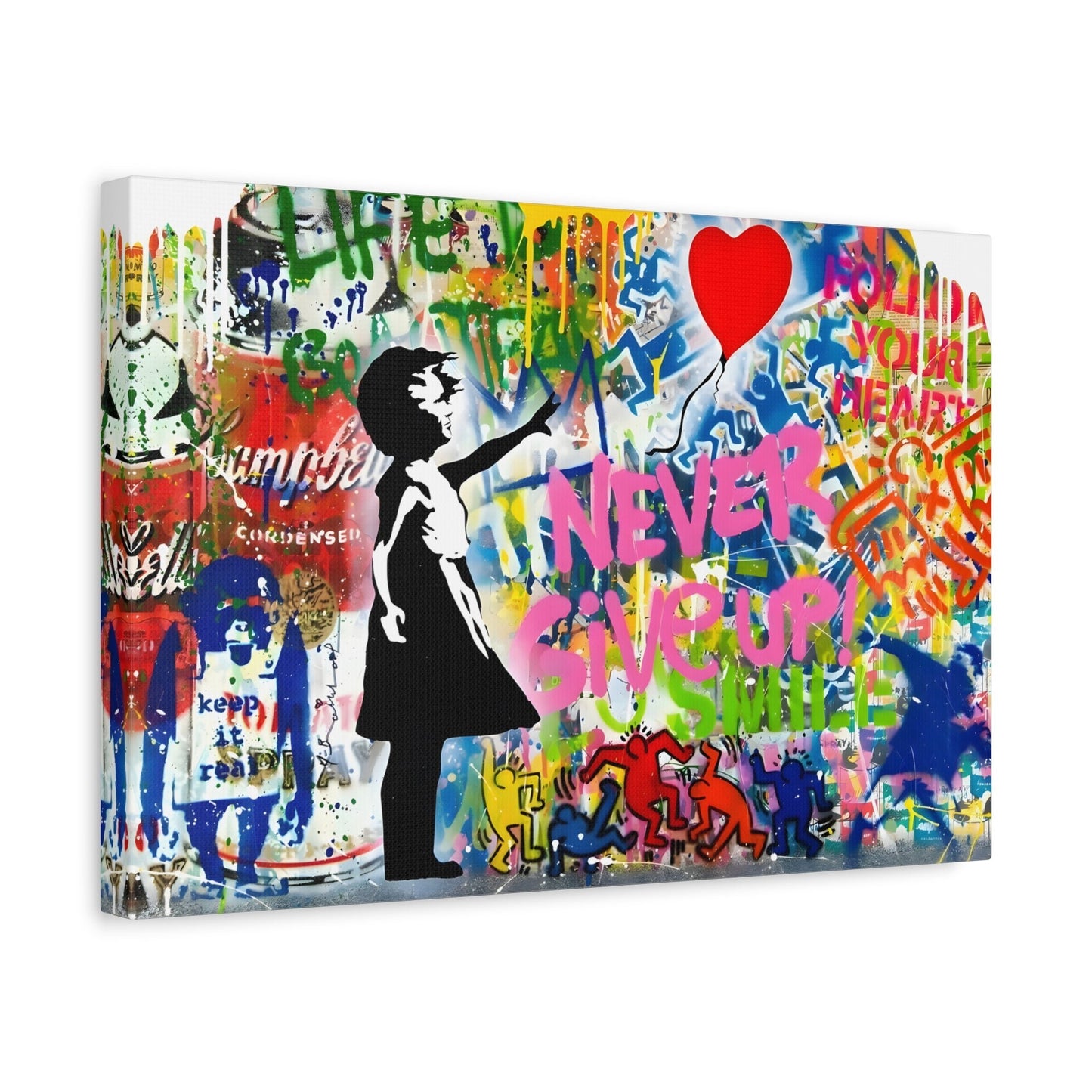 Balloon Girl Urban Graffiti Canvas Print - Modern Banksy Pop Wall Art Brainwash Street - YesArtYes