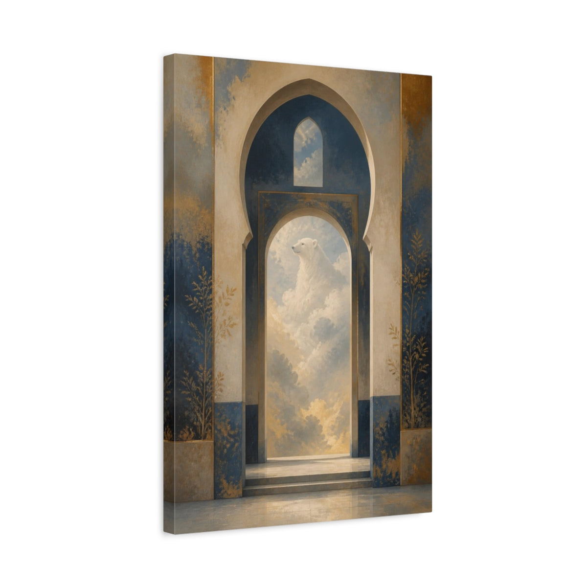 Side Mockup 3. Bear In The Clouds shown as canvas print