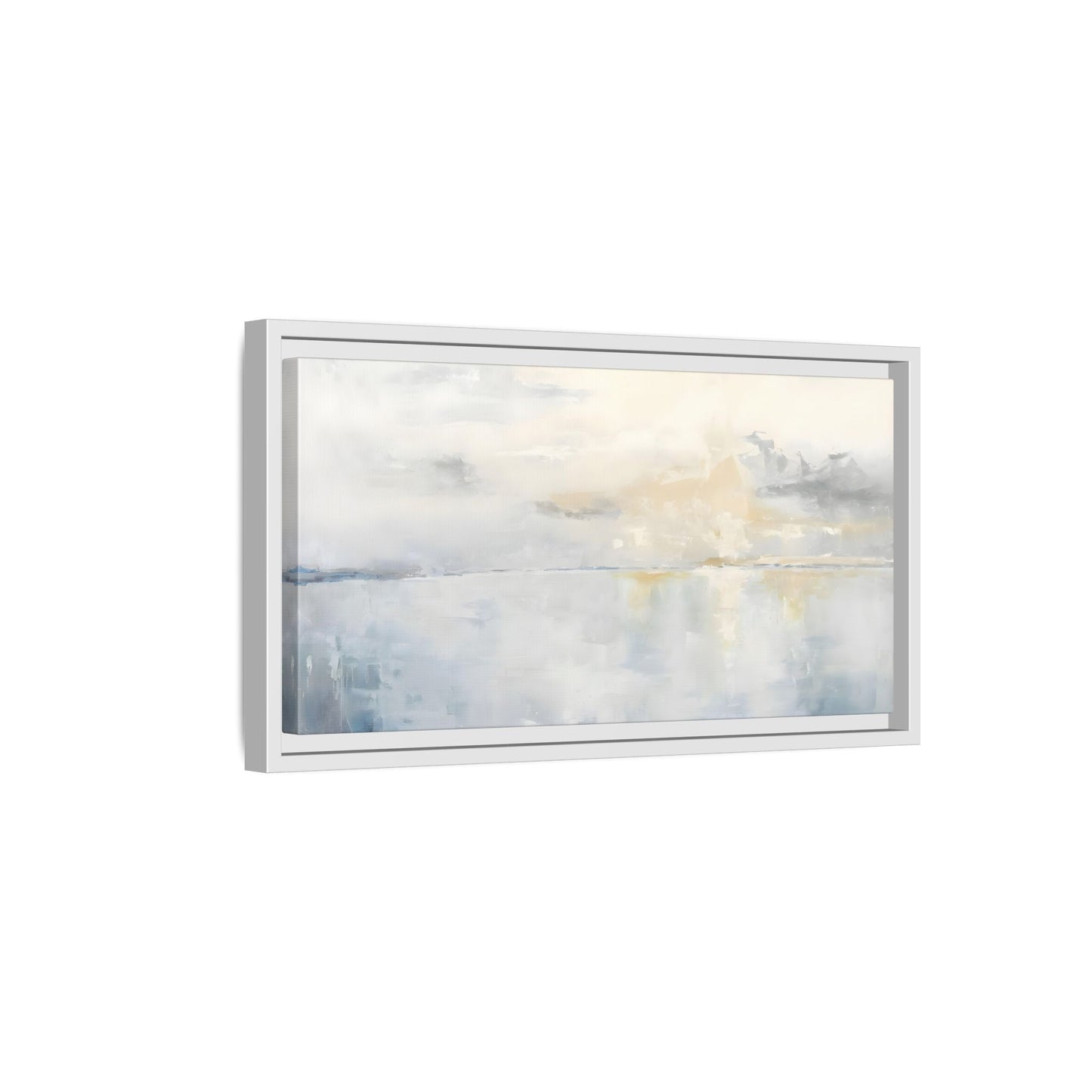 Big Wide Sea Framed Canvas - Abstract Watercolor Ocean Sunset Print - YesArtYes