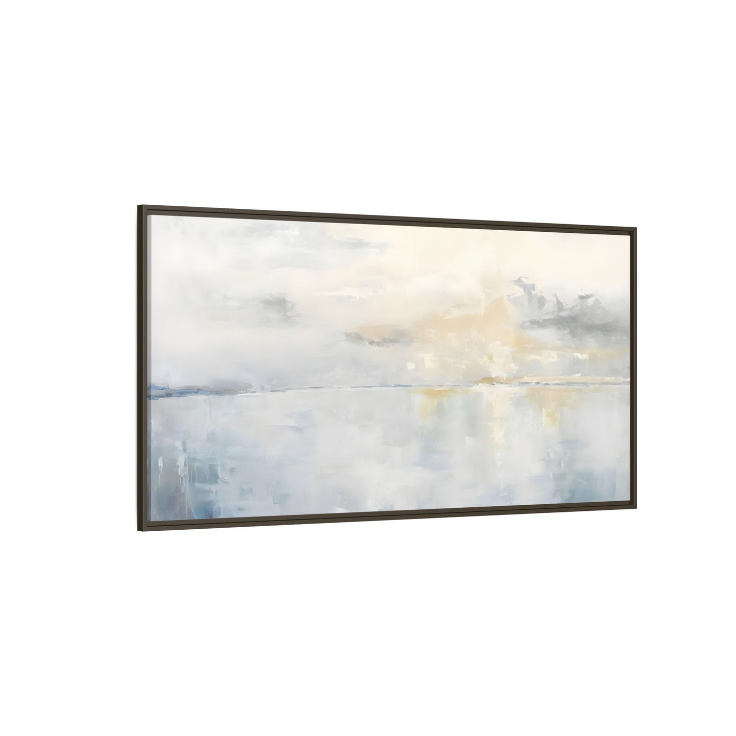Big Wide Sea Framed Canvas - Abstract Watercolor Ocean Sunset Print - YesArtYes