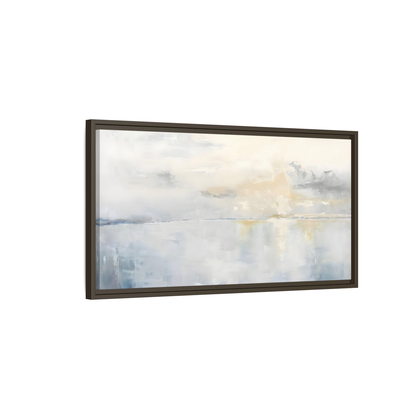 Big Wide Sea Framed Canvas - Abstract Watercolor Ocean Sunset Print - YesArtYes
