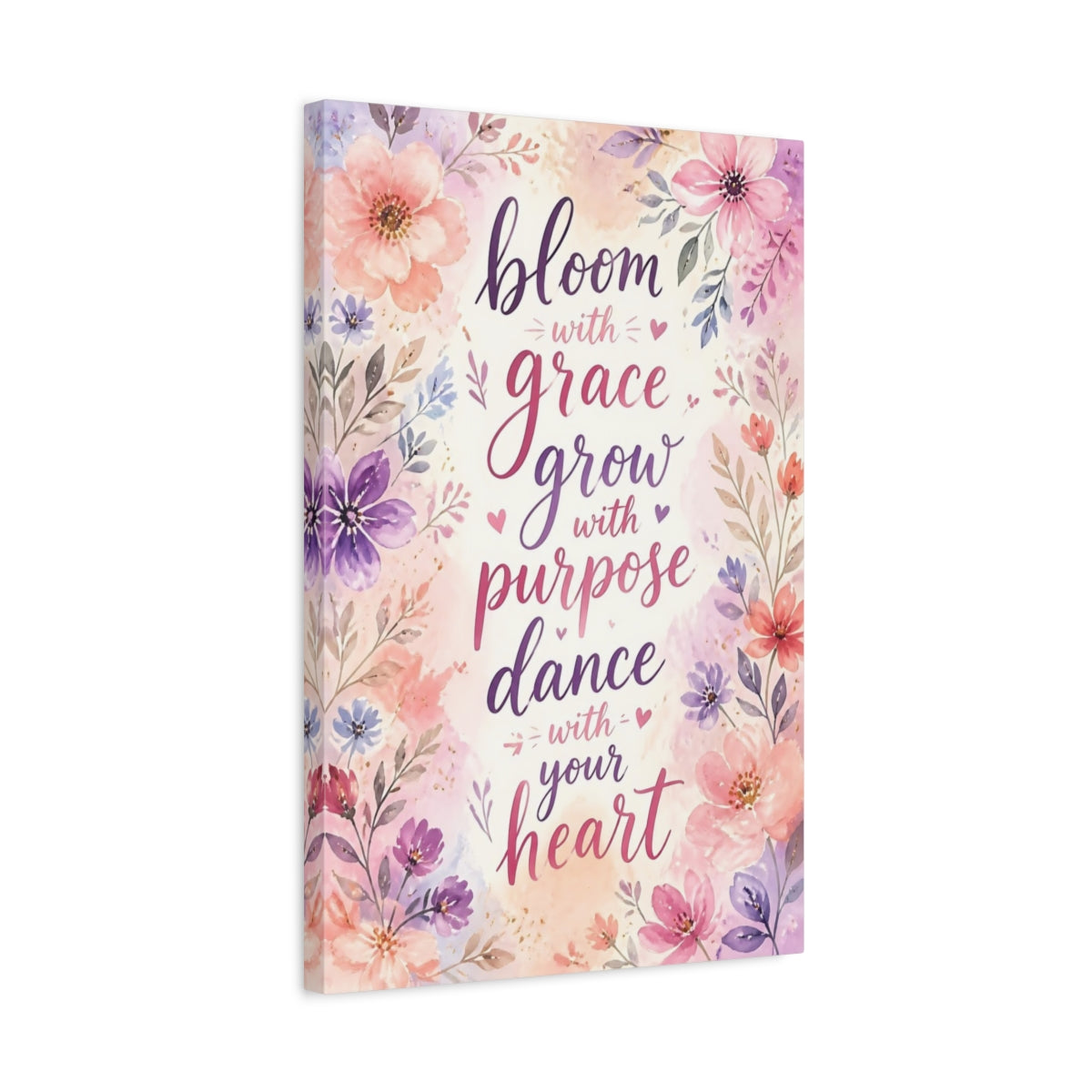 Side Mockup 3. Bloom With Grace shown as canvas print