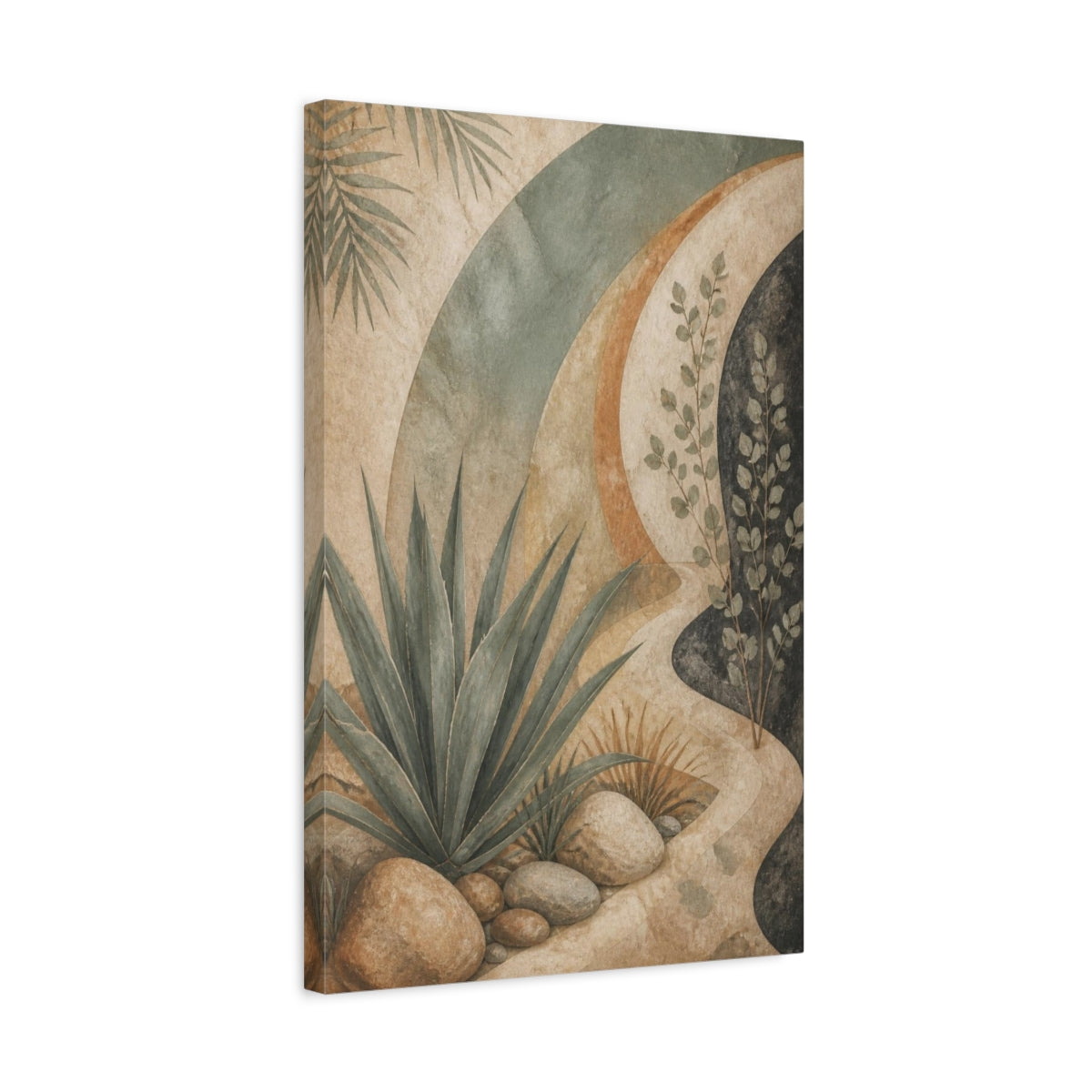 Side Mockup 3. Boho Desert Agave shown as canvas print