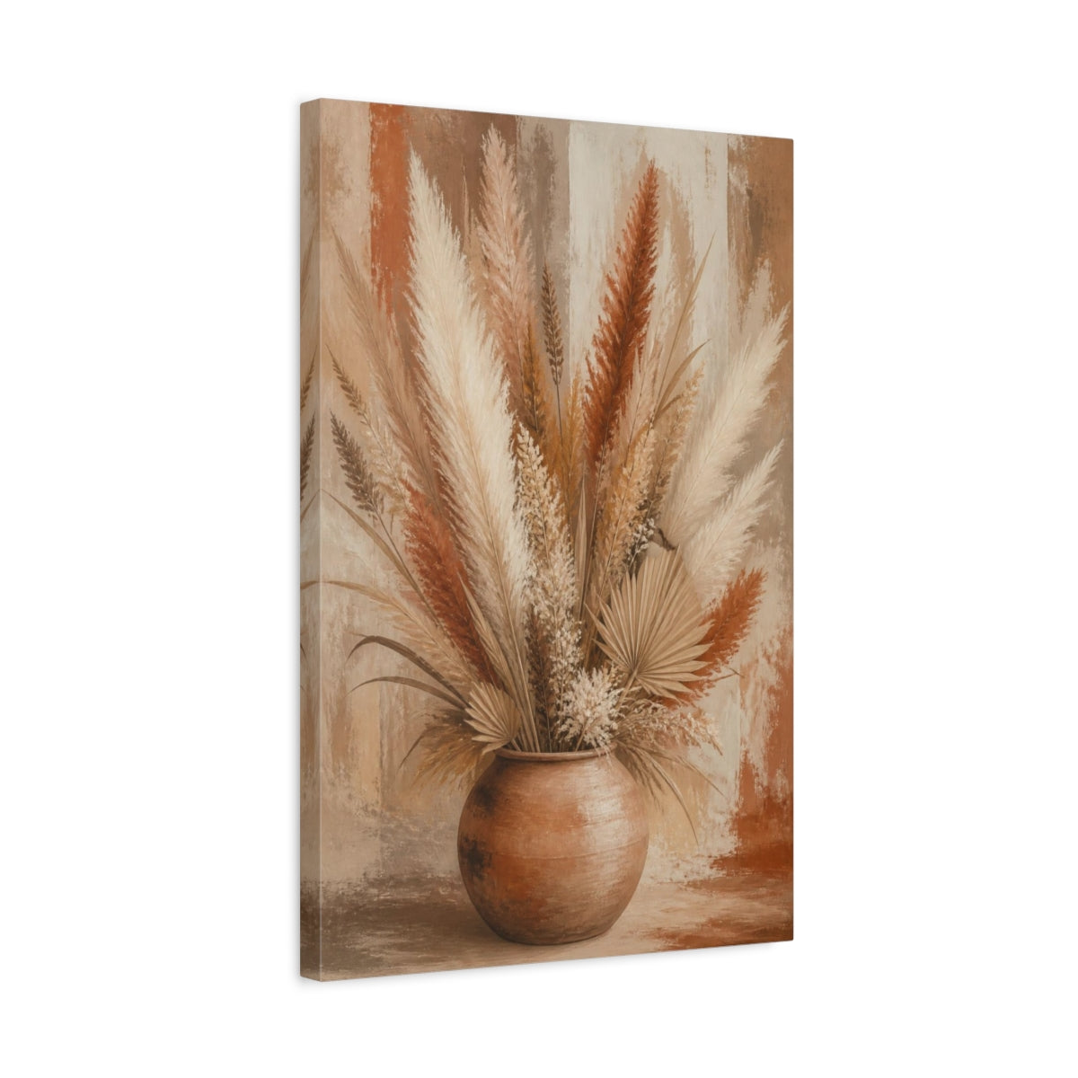 Side Mockup 3. Boho Pampas Bouquet shown as canvas print
