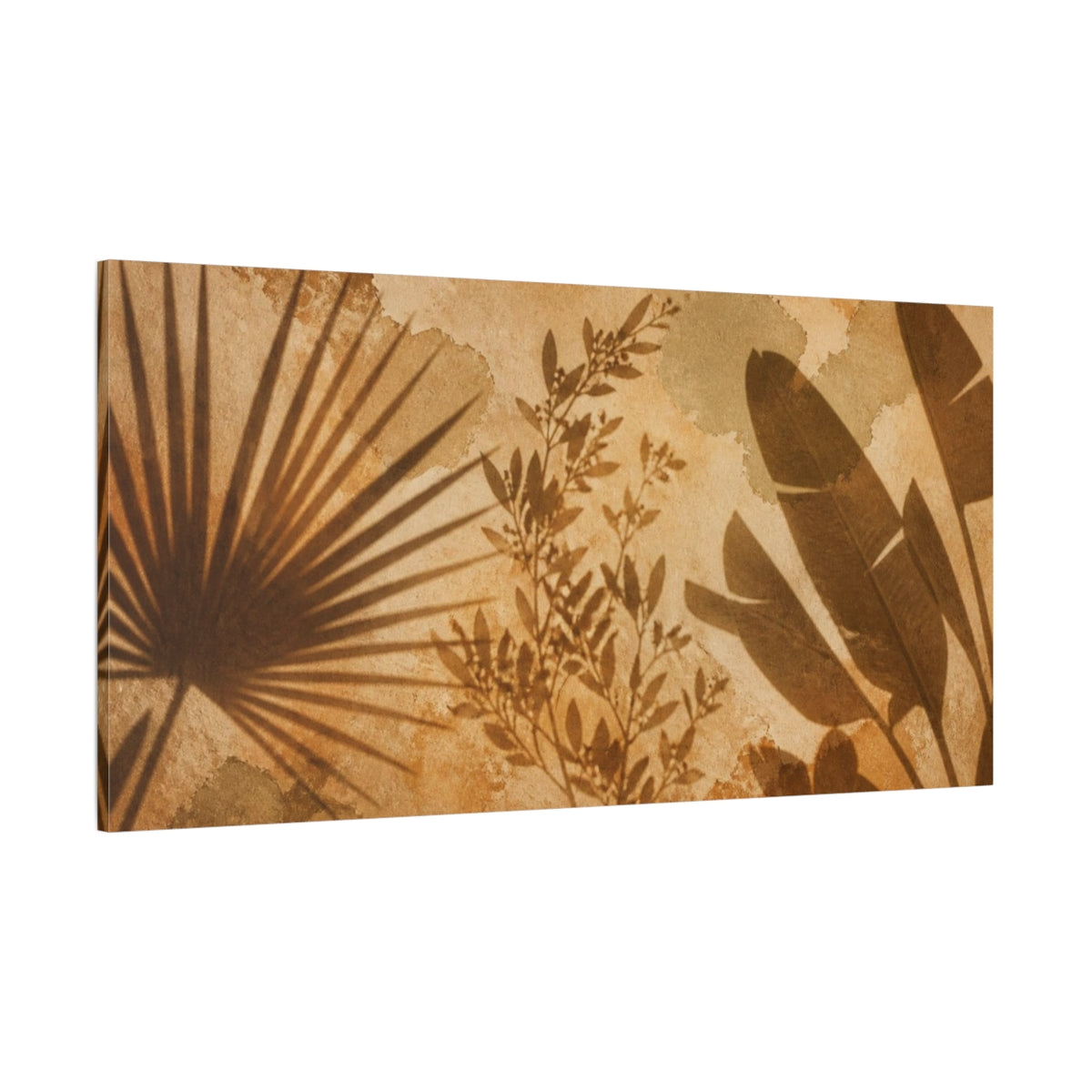 Side Mockup 2. Boho Plant Shadow Study shown as canvas print