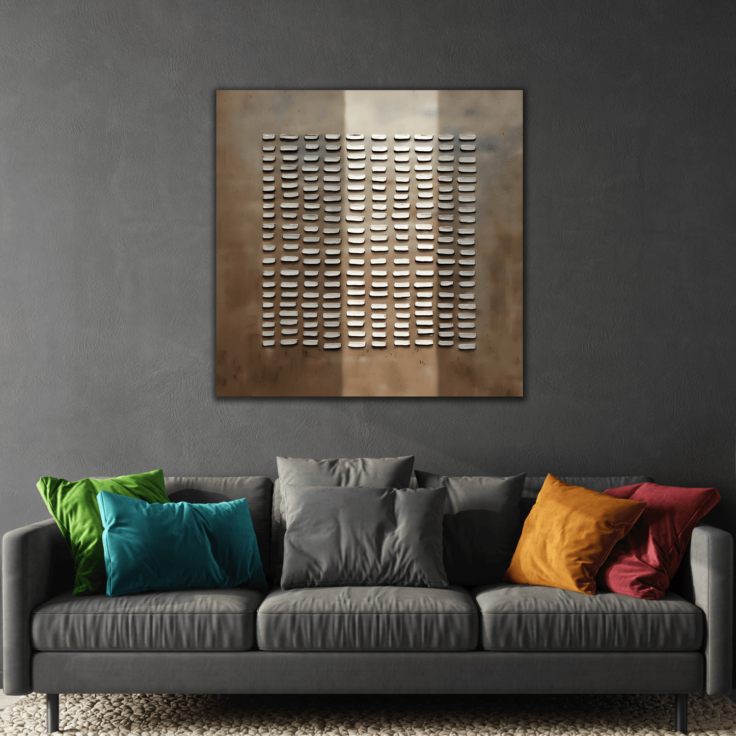Brown Wabi - Sabi Painting on Canvas - Japanese 3D Textured Wall Art Print - YesArtYes