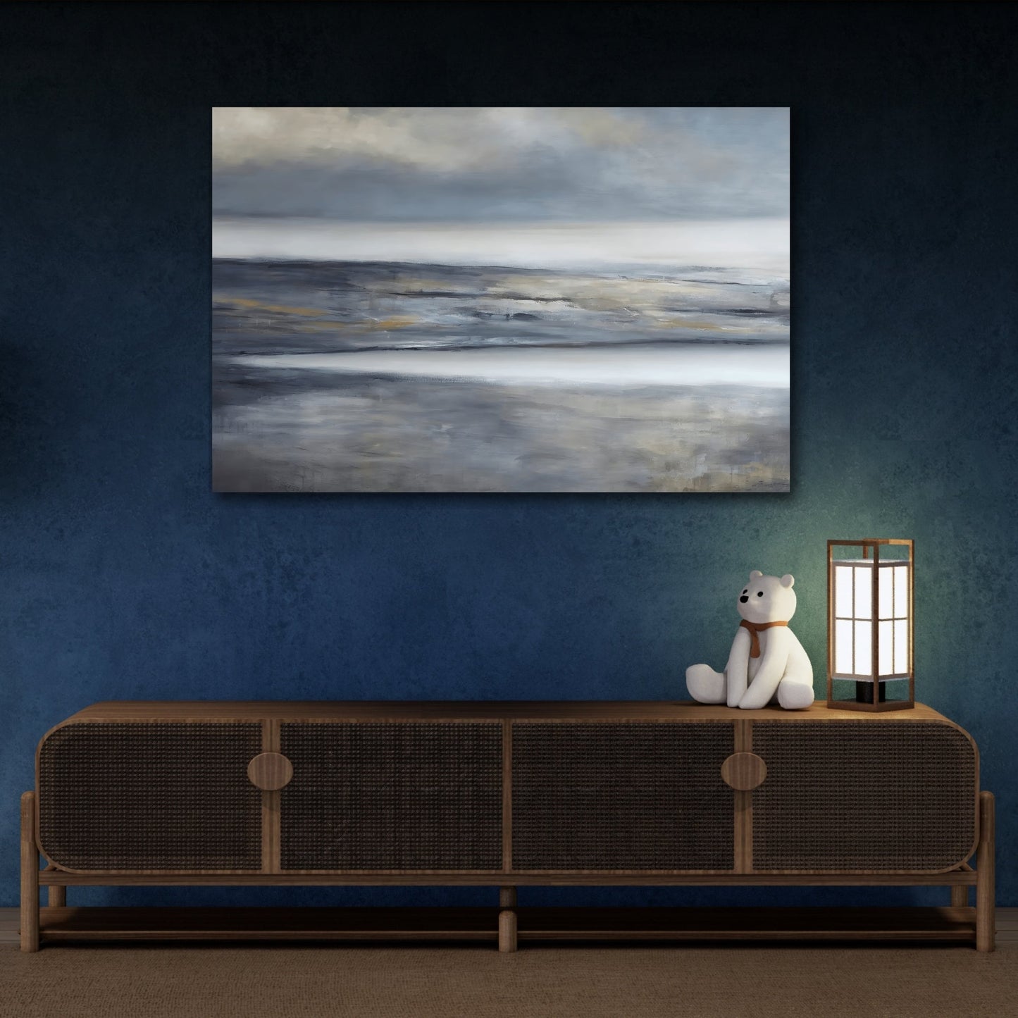 Calming Evening Tide Abstract Landscape Canvas Wall Art Print - YesArtYes