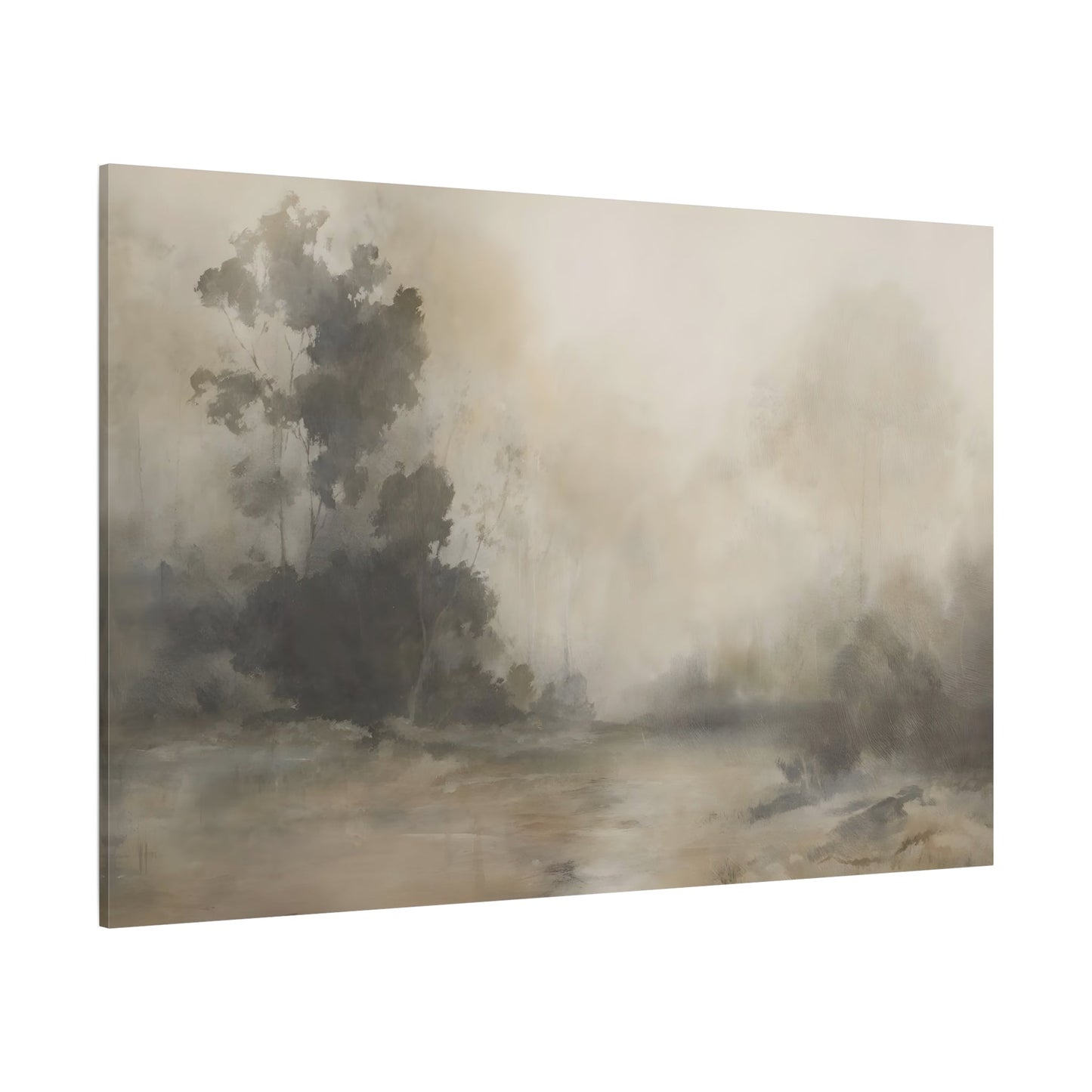 Calming Fog Brown Abstract Landscape Canvas Print - Tranquil Home Decor - YesArtYes