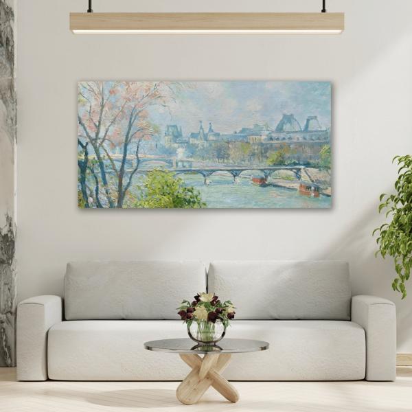 Camille Pissarro Louvre Morning Spring Canvas Print - Impressionist Wall Art - YesArtYes