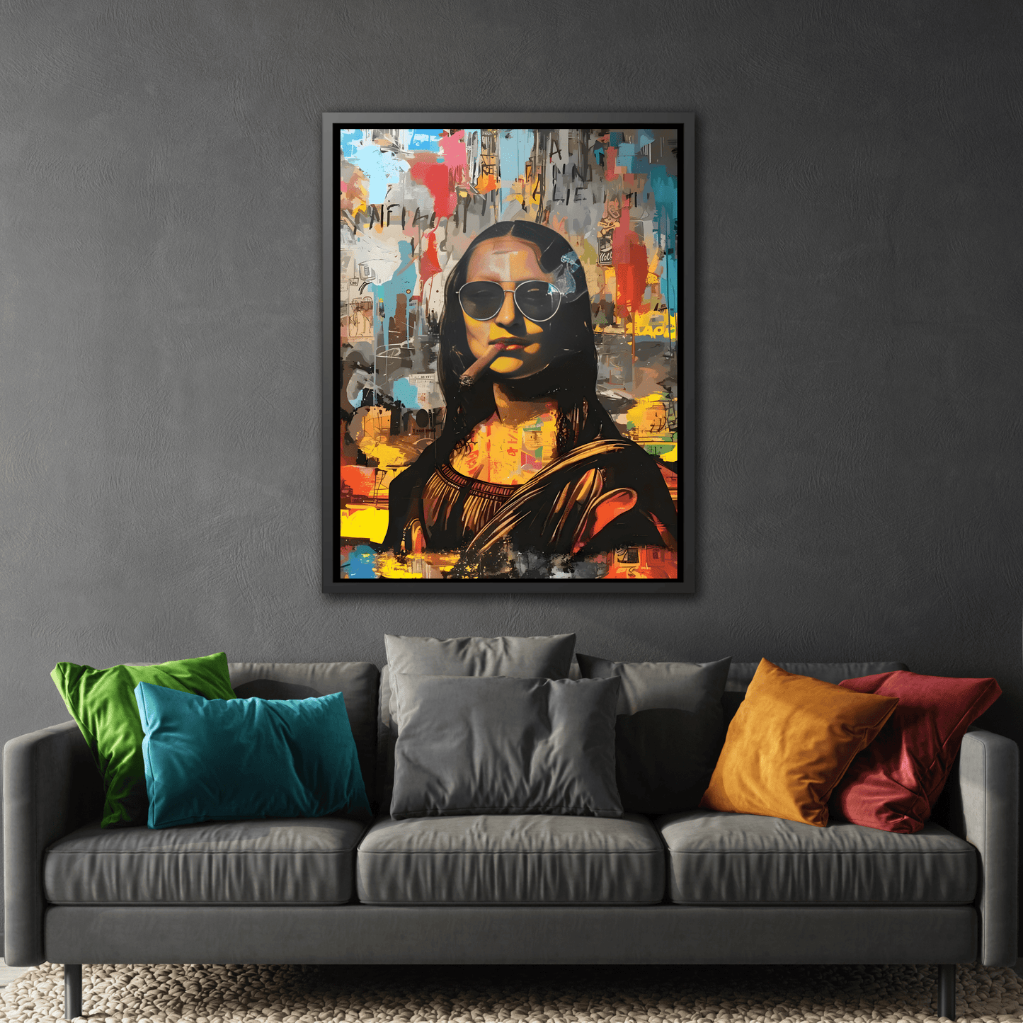 Canvas Mona Lisa Wall Art Print, Fashionable Retro Bar Decor - YesArtYes