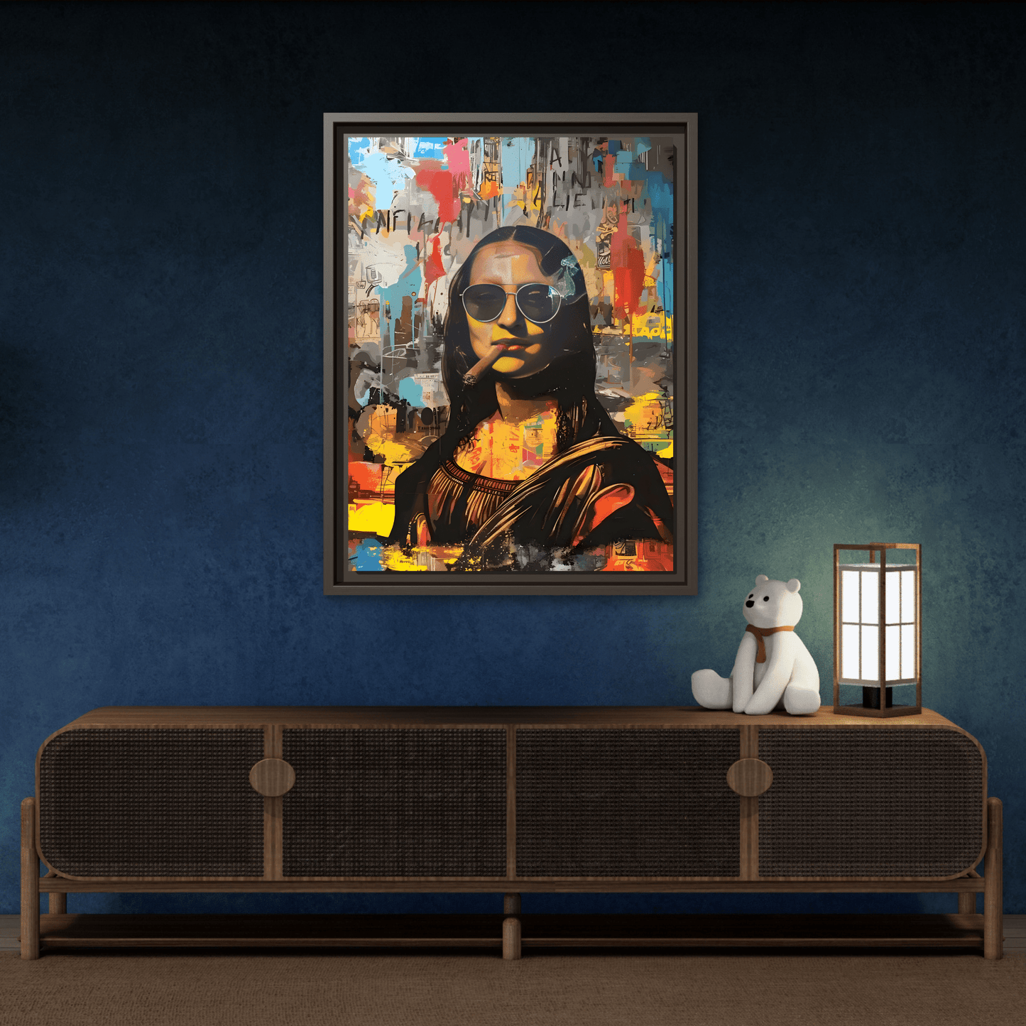 Canvas Mona Lisa Wall Art Print, Fashionable Retro Bar Decor - YesArtYes