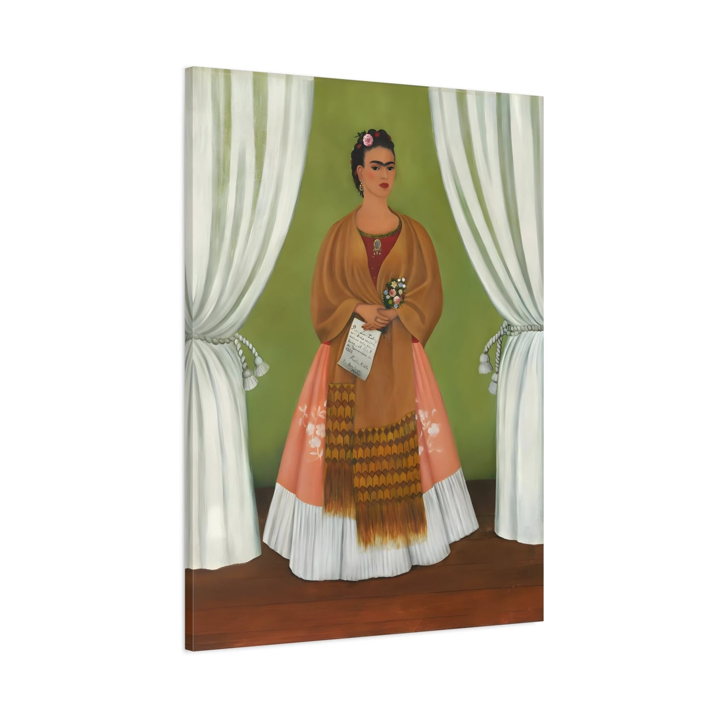 Canvas Wall Art Print - Portrait to Leon Trotsky Kahlo Reproduction - YesArtYes