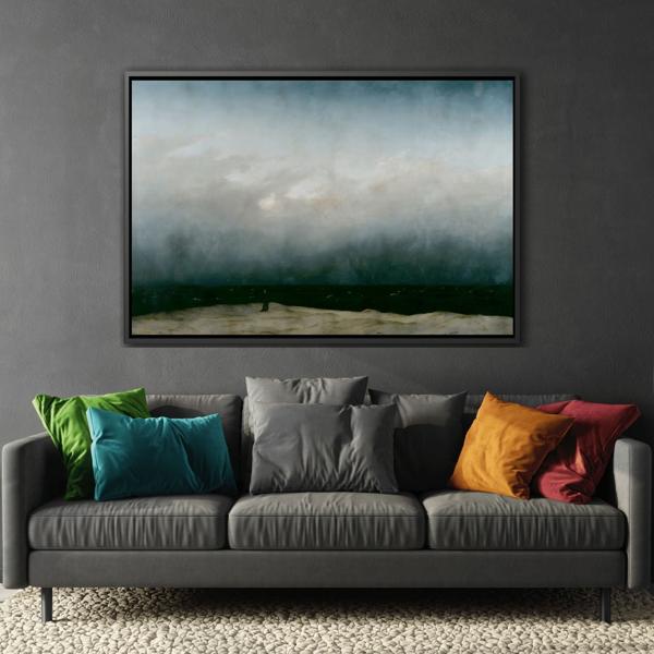 Caspar David Friedrich Monk by the Sea - Framed Canvas Painting Print