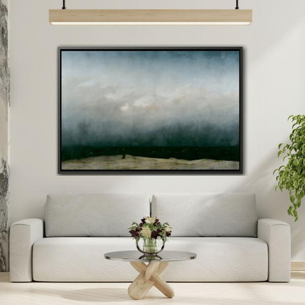 Caspar David Friedrich Monk by the Sea - Framed Canvas Painting Print