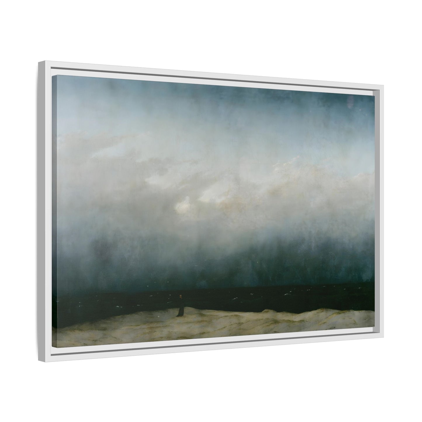 Caspar David Friedrich Monk by the Sea - Framed Canvas Painting Print