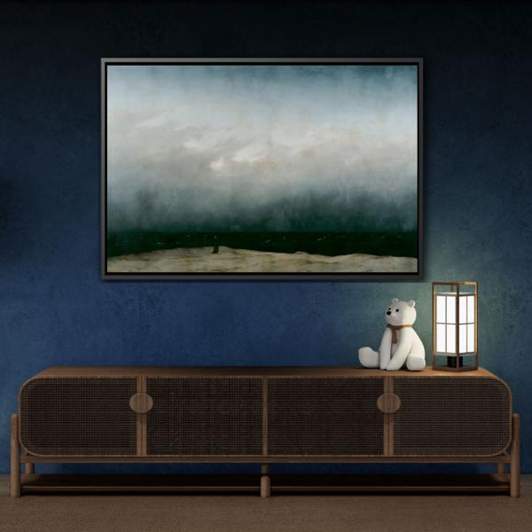 Caspar David Friedrich Monk by the Sea - Framed Canvas Painting Print