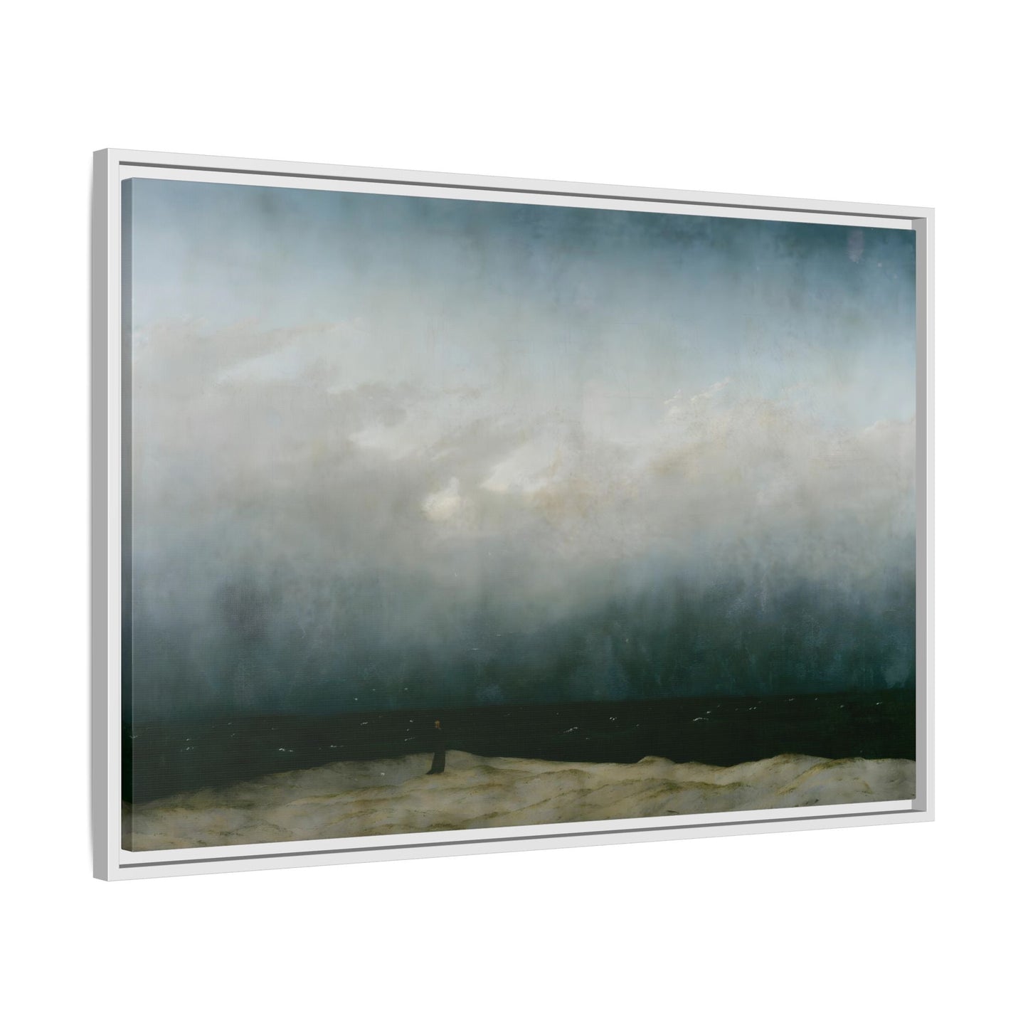 Caspar David Friedrich Monk by the Sea - Framed Canvas Painting Print