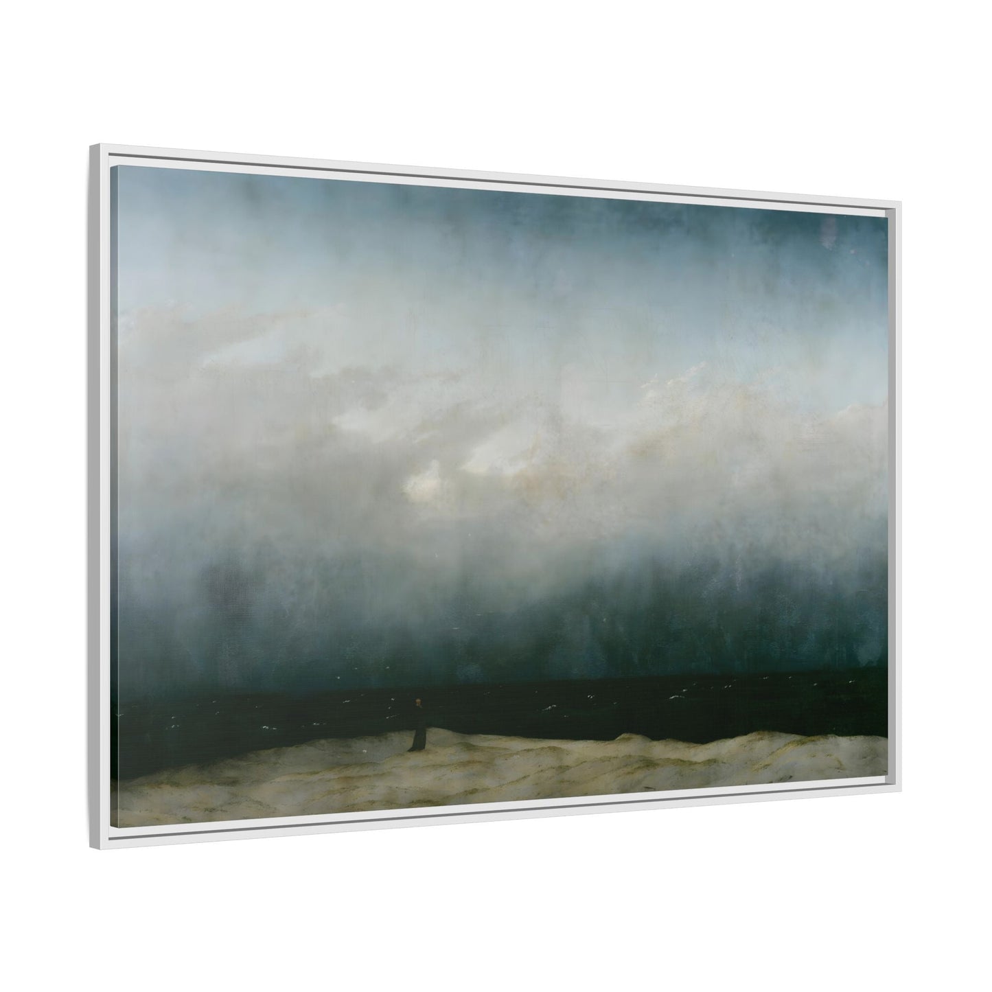 Caspar David Friedrich Monk by the Sea - Framed Canvas Painting Print