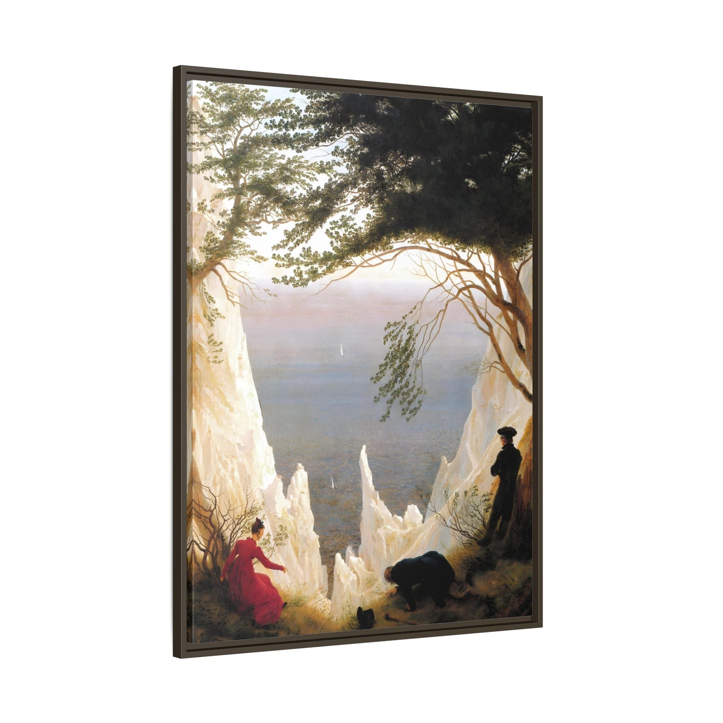 Chalk Cliffs Canvas Print - Caspar Friedrich Classic Romanticism Wall Art in Exclusive Frame - YesArtYes