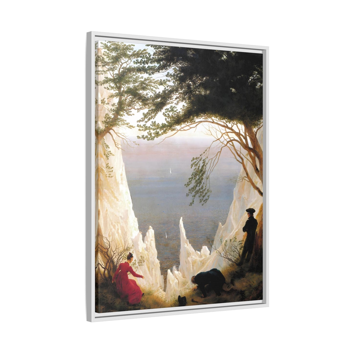 Chalk Cliffs Canvas Print - Caspar Friedrich Classic Romanticism Wall Art in Exclusive Frame - YesArtYes