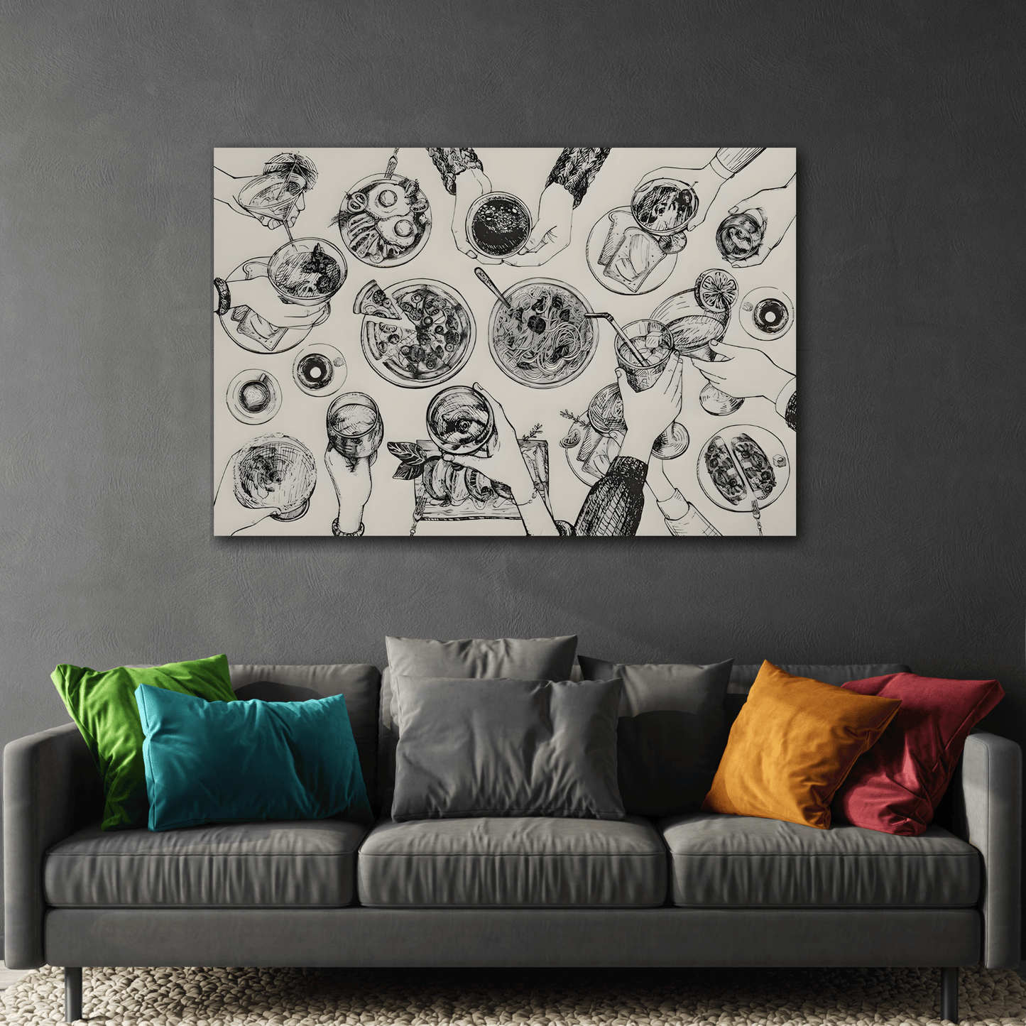 Cheers Cocktail Bar Wall Art Canvas Print Kitchen Decor - YesArtYes