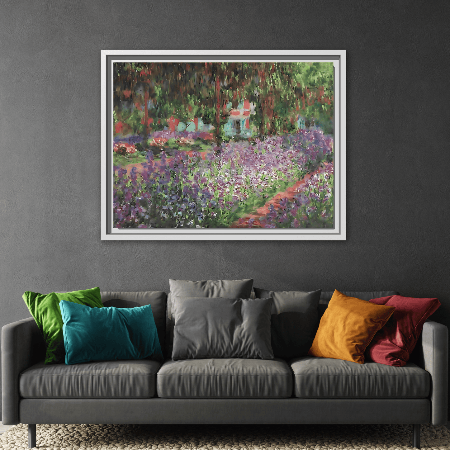 Claude Monet Artists Garden Giverny - Colorful Canvas Wall Art Decor Print - YesArtYes