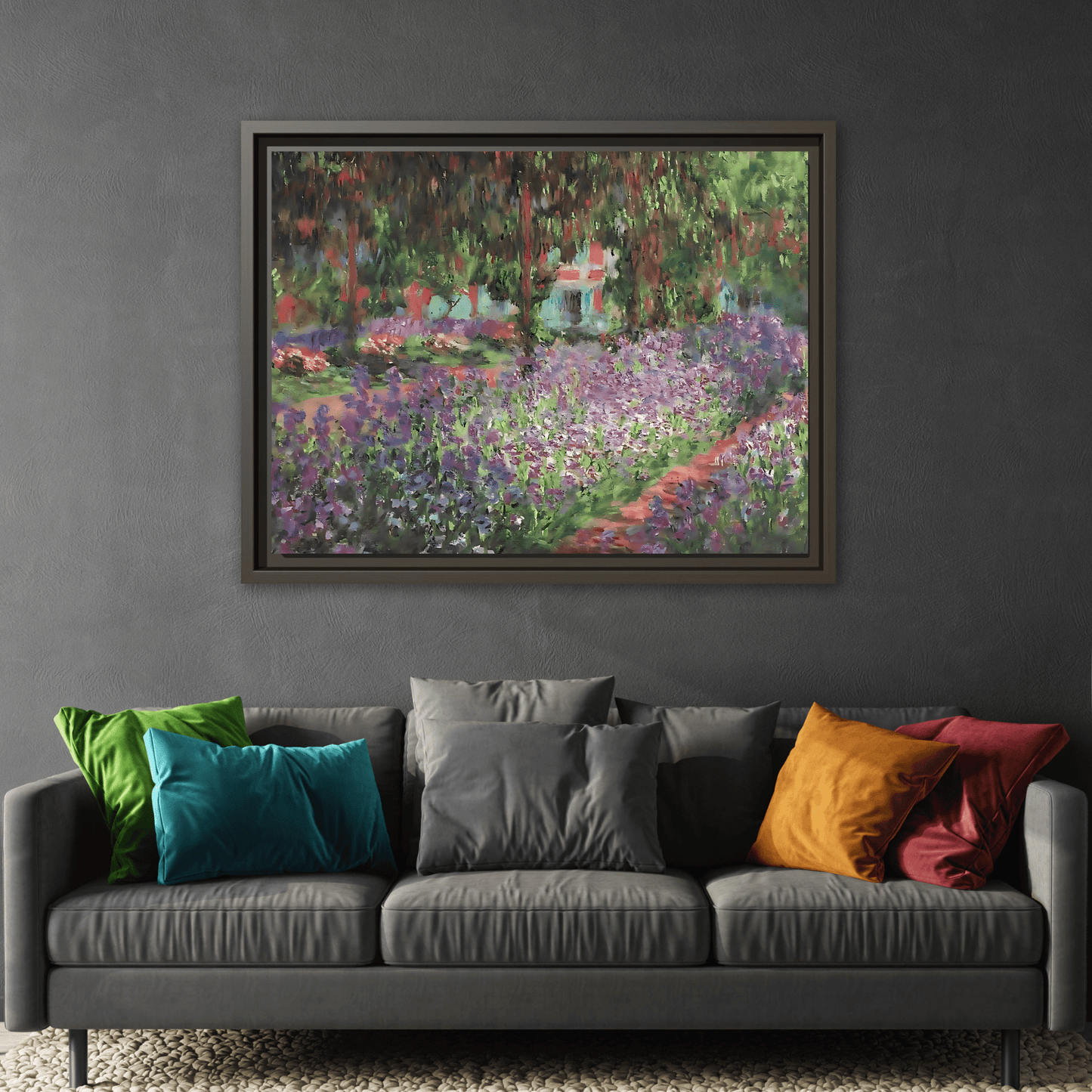 Claude Monet Artists Garden Giverny - Colorful Canvas Wall Art Decor Print - YesArtYes