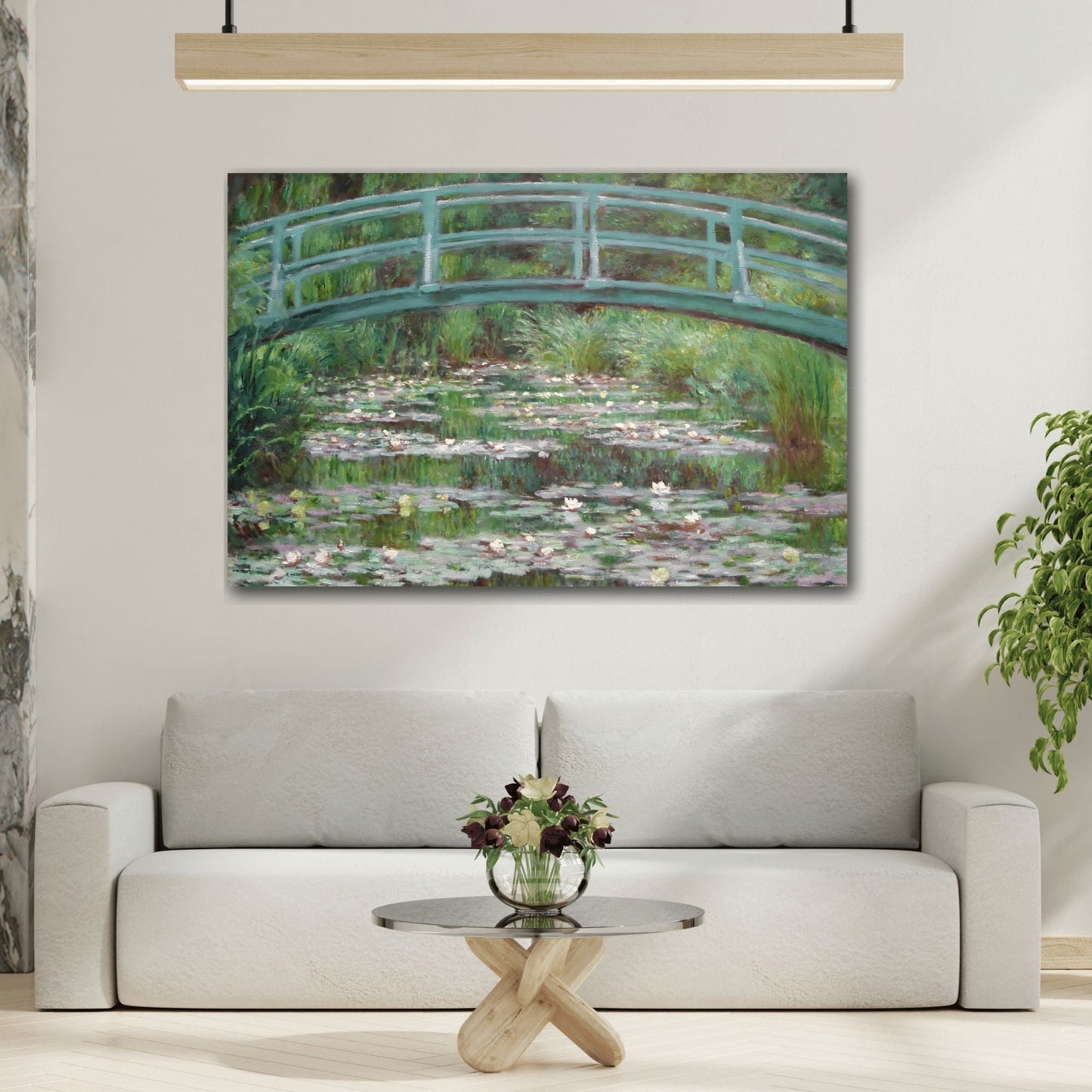 Claude Monet Water Lilies and Japanese Bridge - Canvas Wall Art Print - YesArtYes