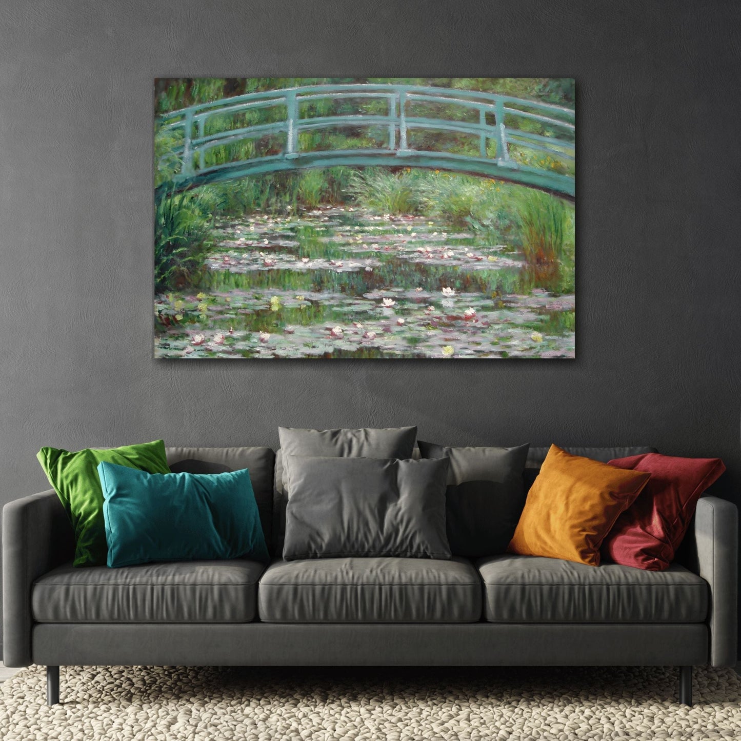 Claude Monet Water Lilies and Japanese Bridge - Canvas Wall Art Print - YesArtYes