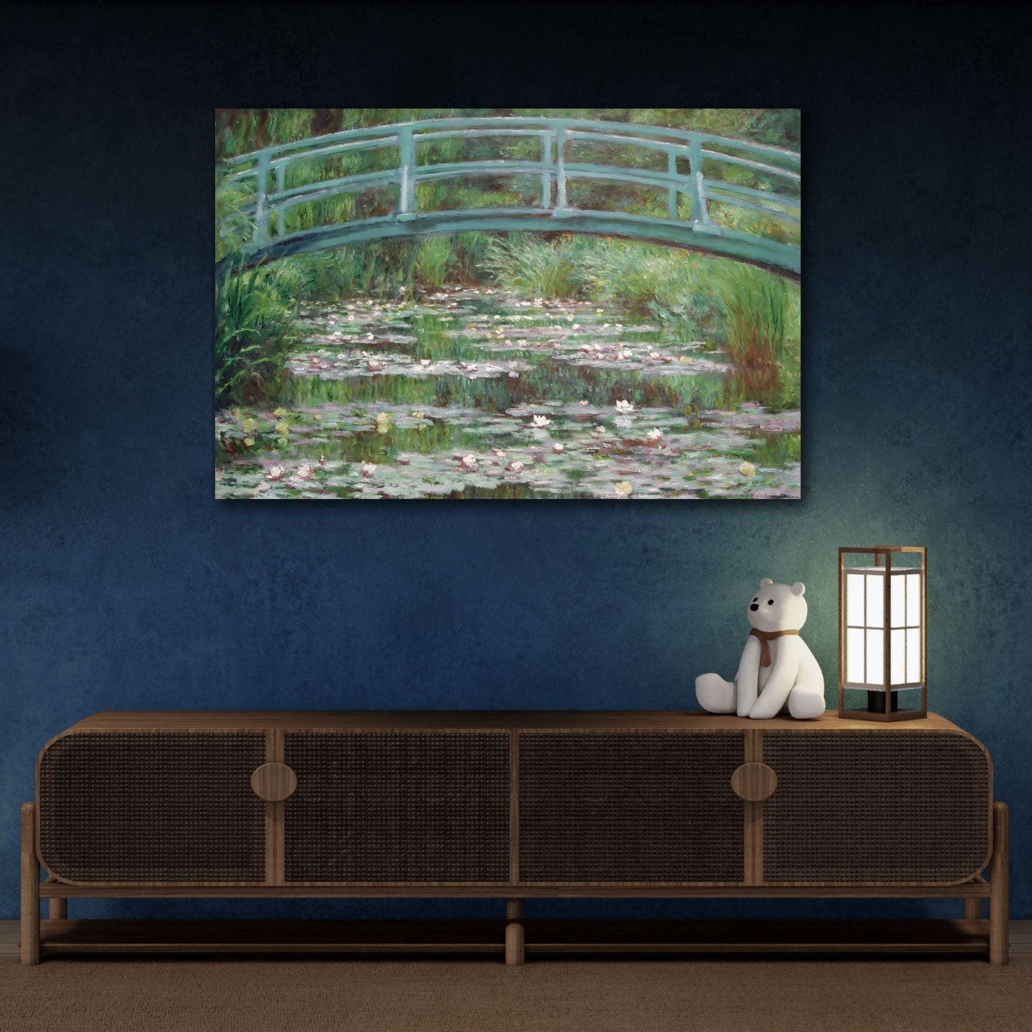 Claude Monet Water Lilies and Japanese Bridge - Canvas Wall Art Print - YesArtYes