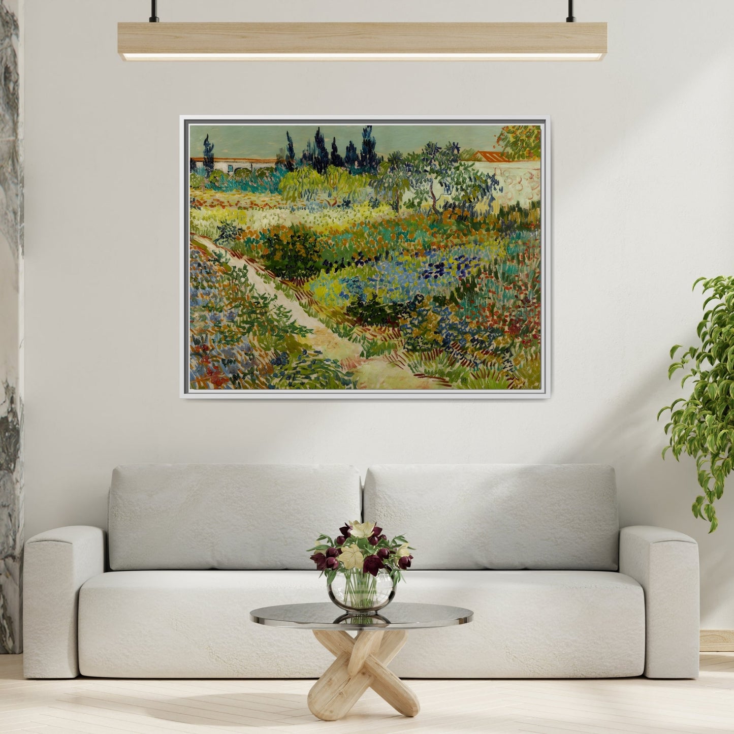 Colorful Garden in Arles Framed Canvas Van Gogh Wall Art Print - YesArtYes