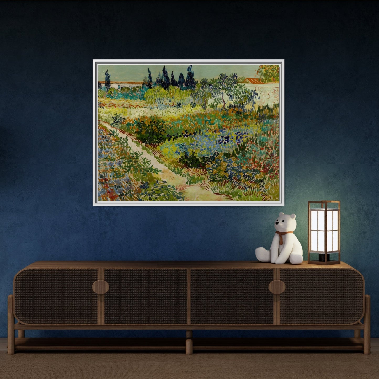 Colorful Garden in Arles Framed Canvas Van Gogh Wall Art Print - YesArtYes