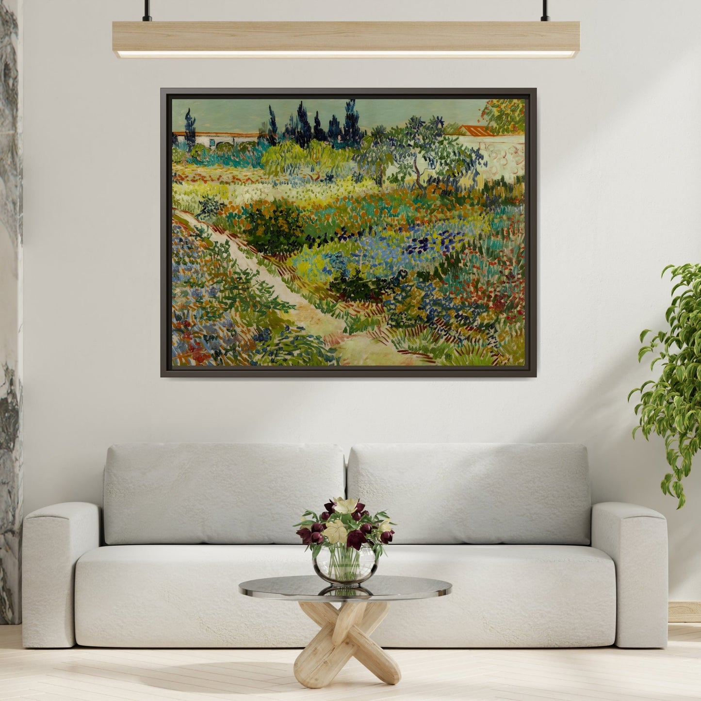 Colorful Garden in Arles Framed Canvas Van Gogh Wall Art Print - YesArtYes