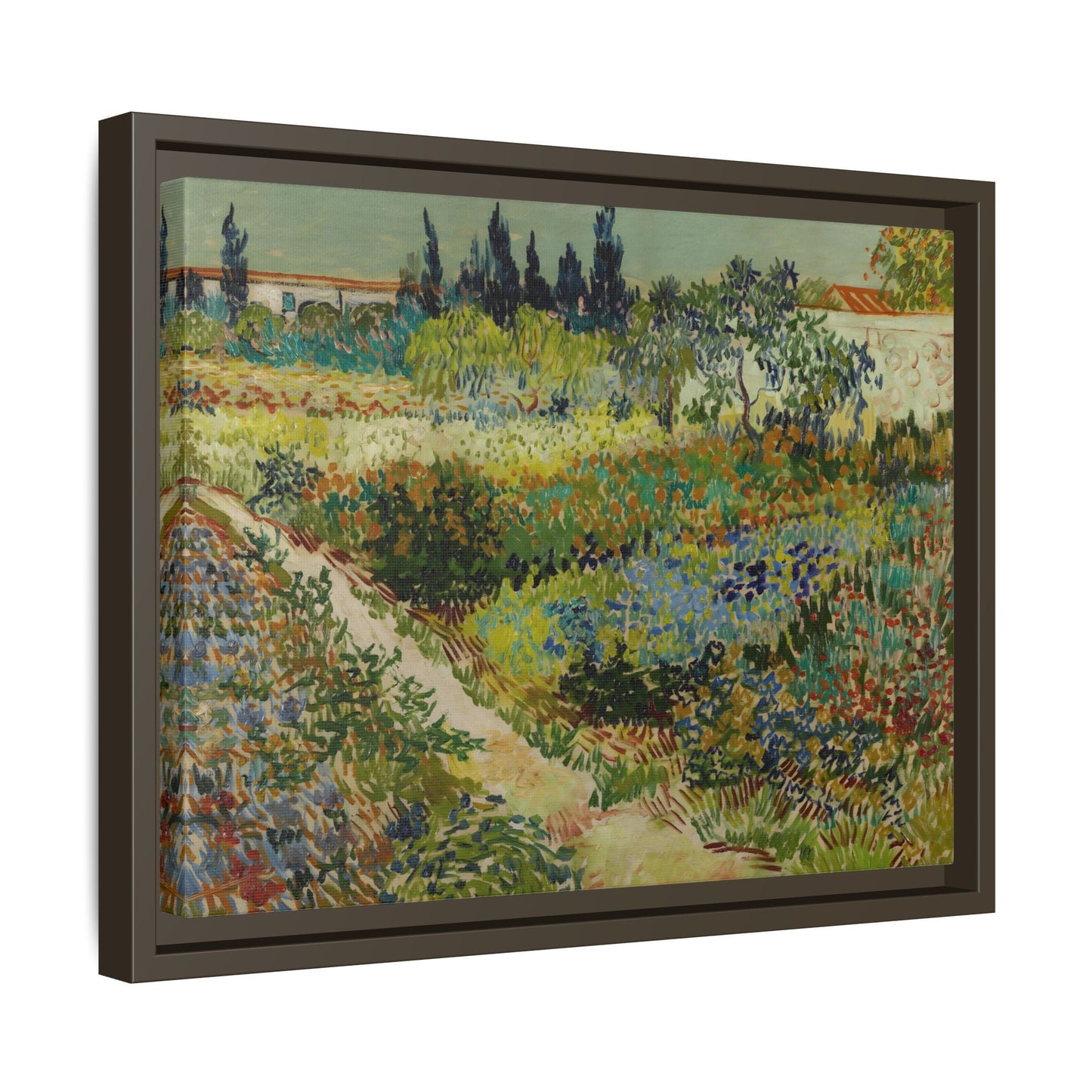 Colorful Garden in Arles Framed Canvas Van Gogh Wall Art Print - YesArtYes
