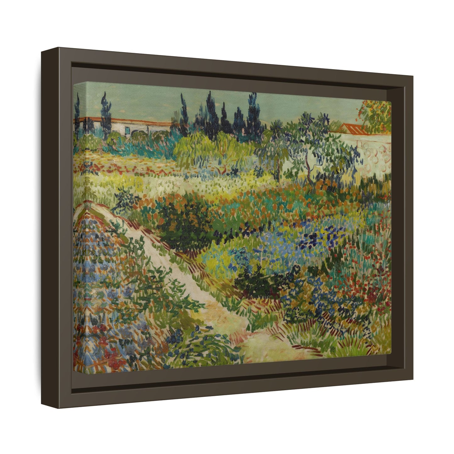 Colorful Garden in Arles Framed Canvas Van Gogh Wall Art Print - YesArtYes