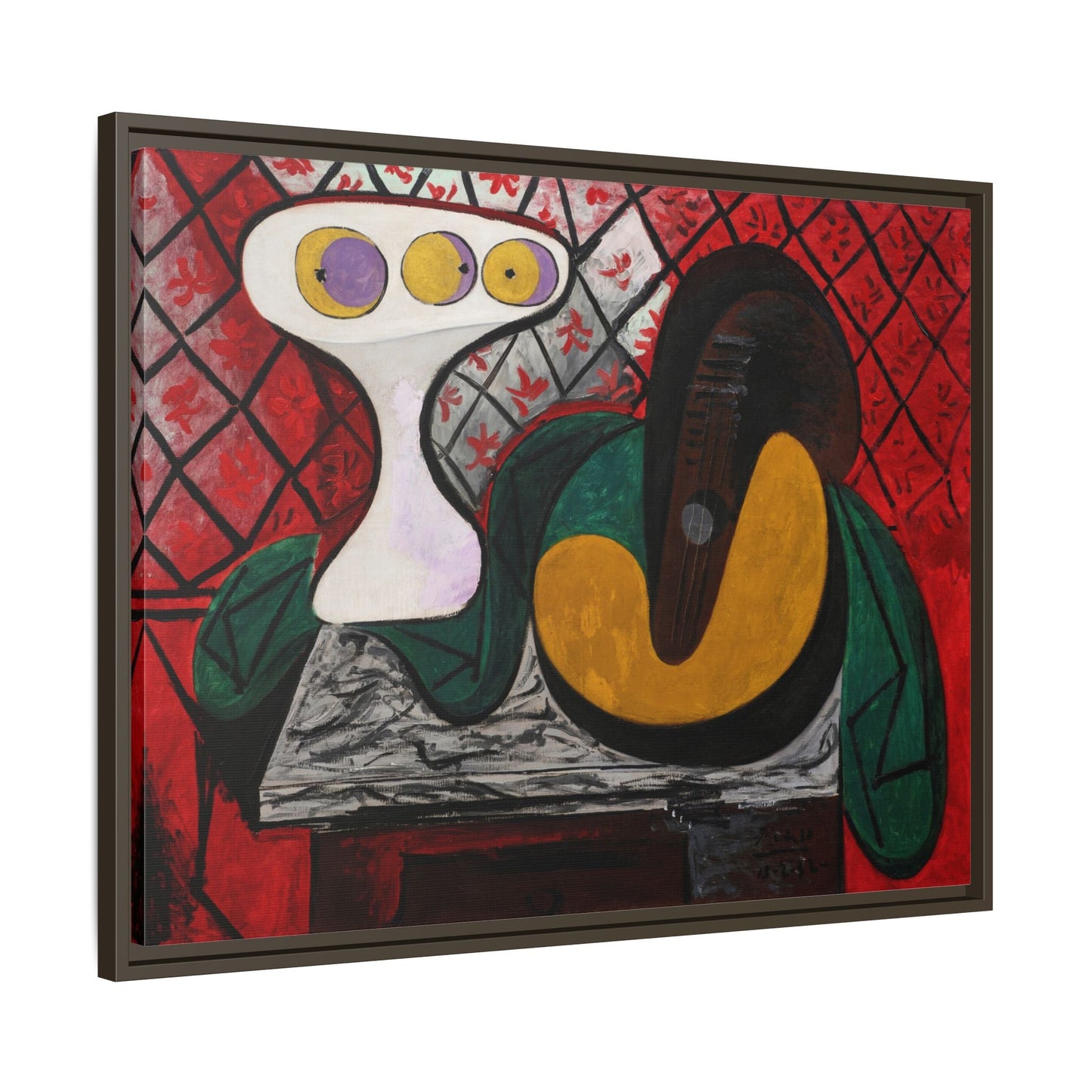 Compotier and Guitar Canvas Picasso Wall Art Print Reproduction - YesArtYes