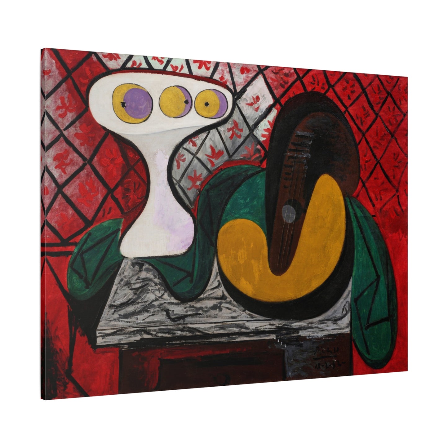 Compotier et Guitare Picasso Canvas Wall Art Print - YesArtYes