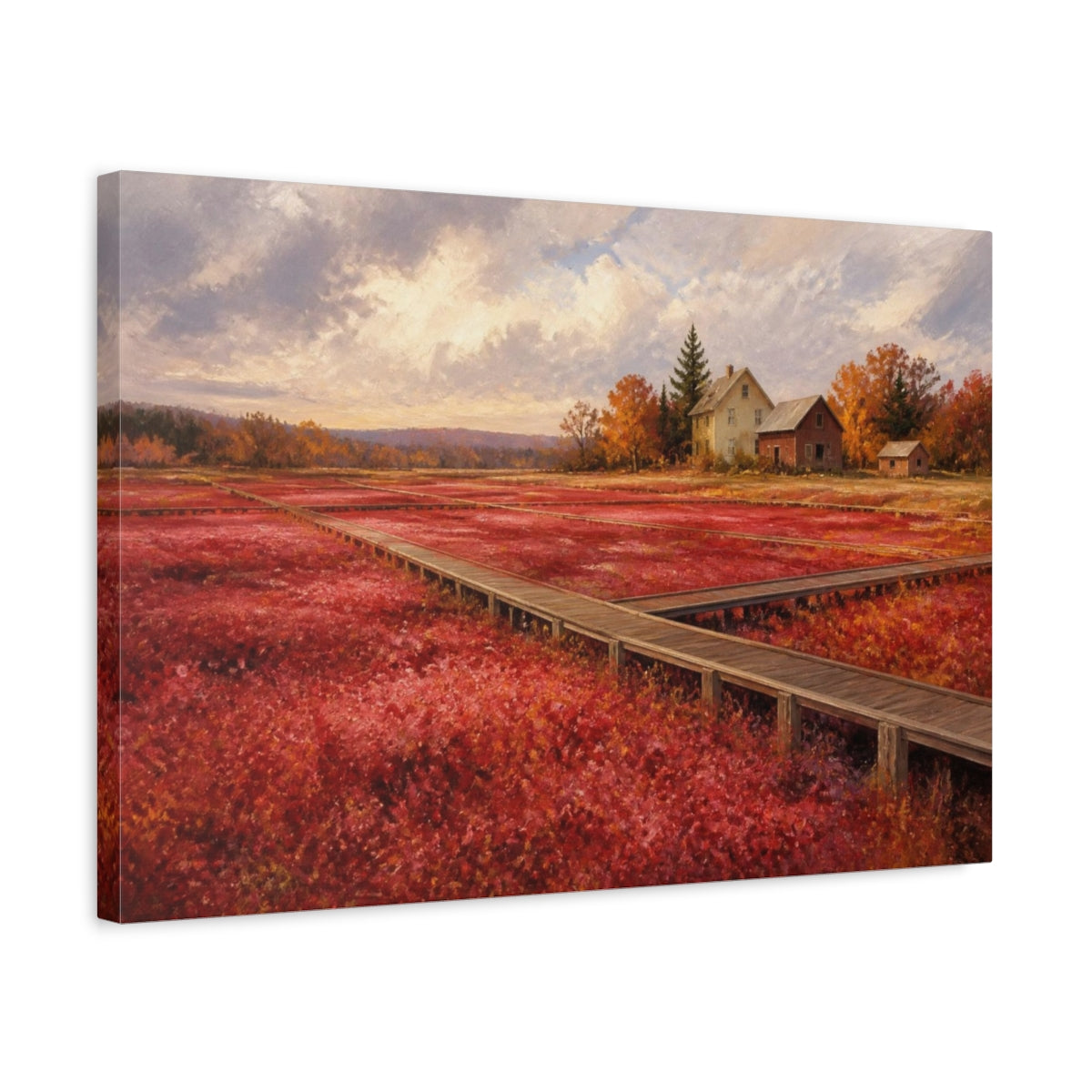 Side Mockup 3. Cranberry Bog Boardwalk shown as canvas print