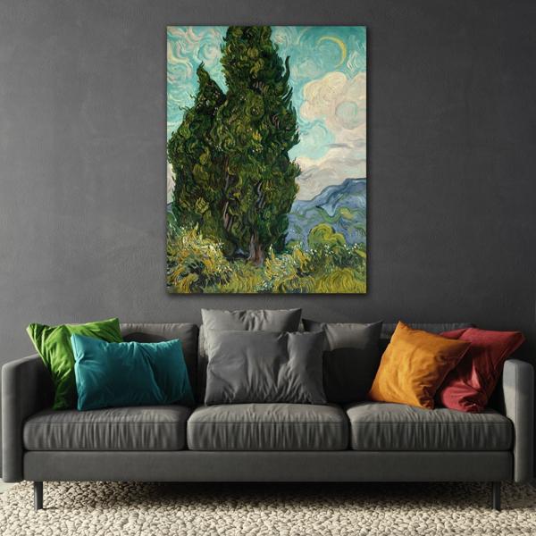 Cypresses Canvas Van Gogh Print - Famous Artist Wall Art - YesArtYes